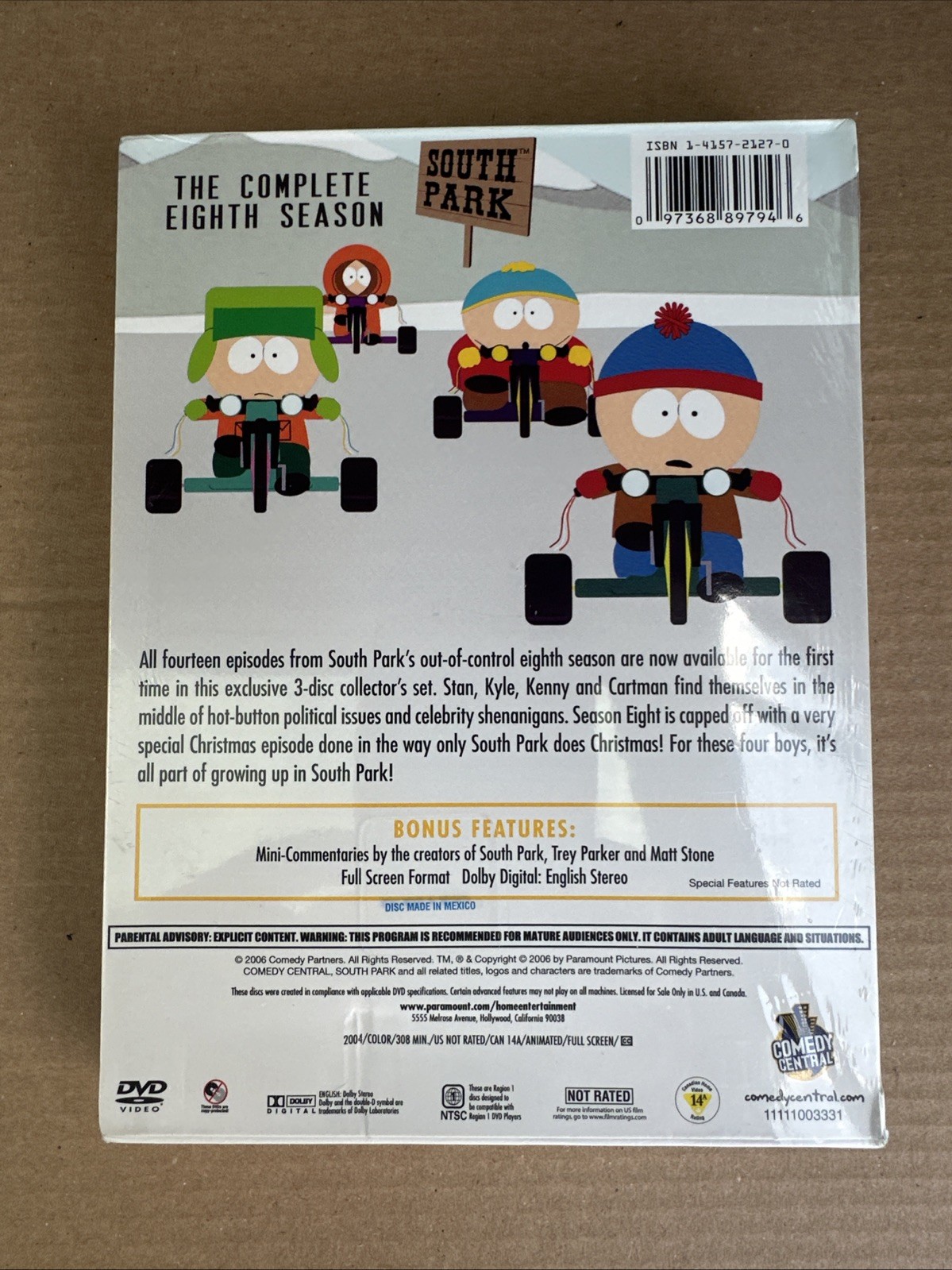 NEW ~ South Park – The Complete Eighth Season DVD, 2006 Comedy Central