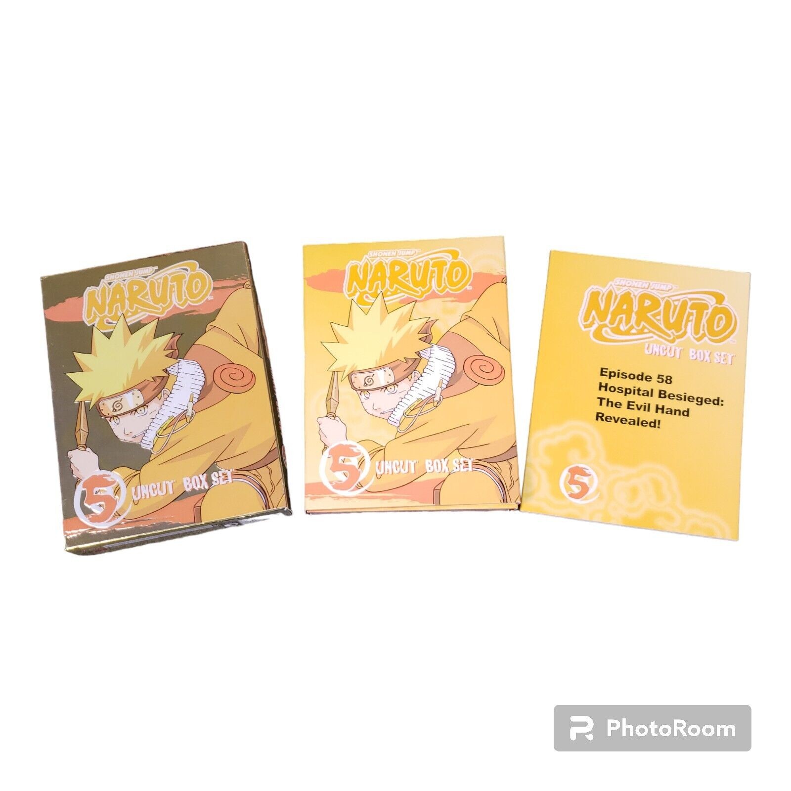 Shonen Jump Naruto Uncut Box Set Volume 2007 5 DVD 3-Disc Set Anime Series READ