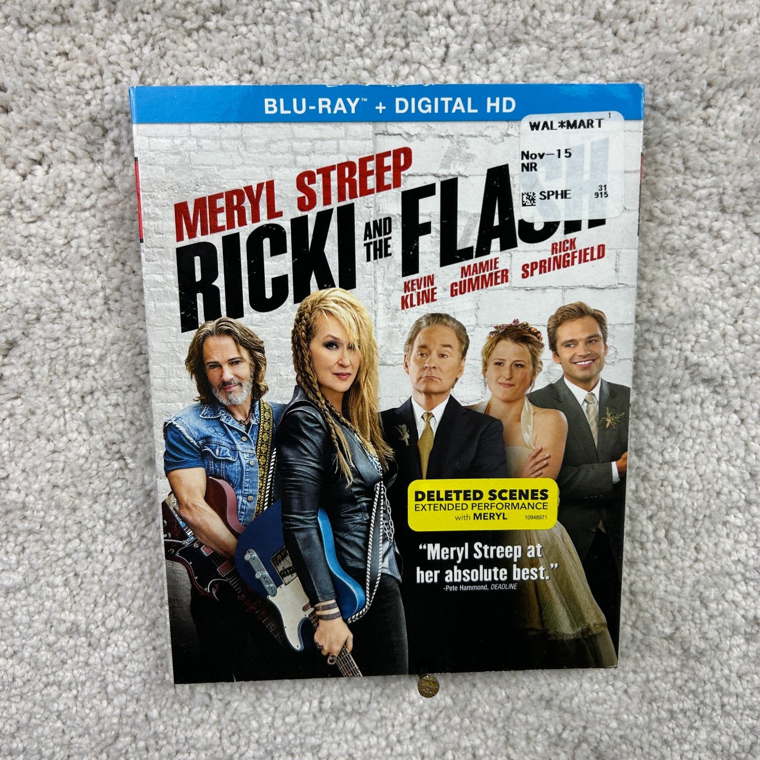 Ricki and the Flash Blu-ray 2015 Digital HD Meryl Streep Jonathan Demme Deleted