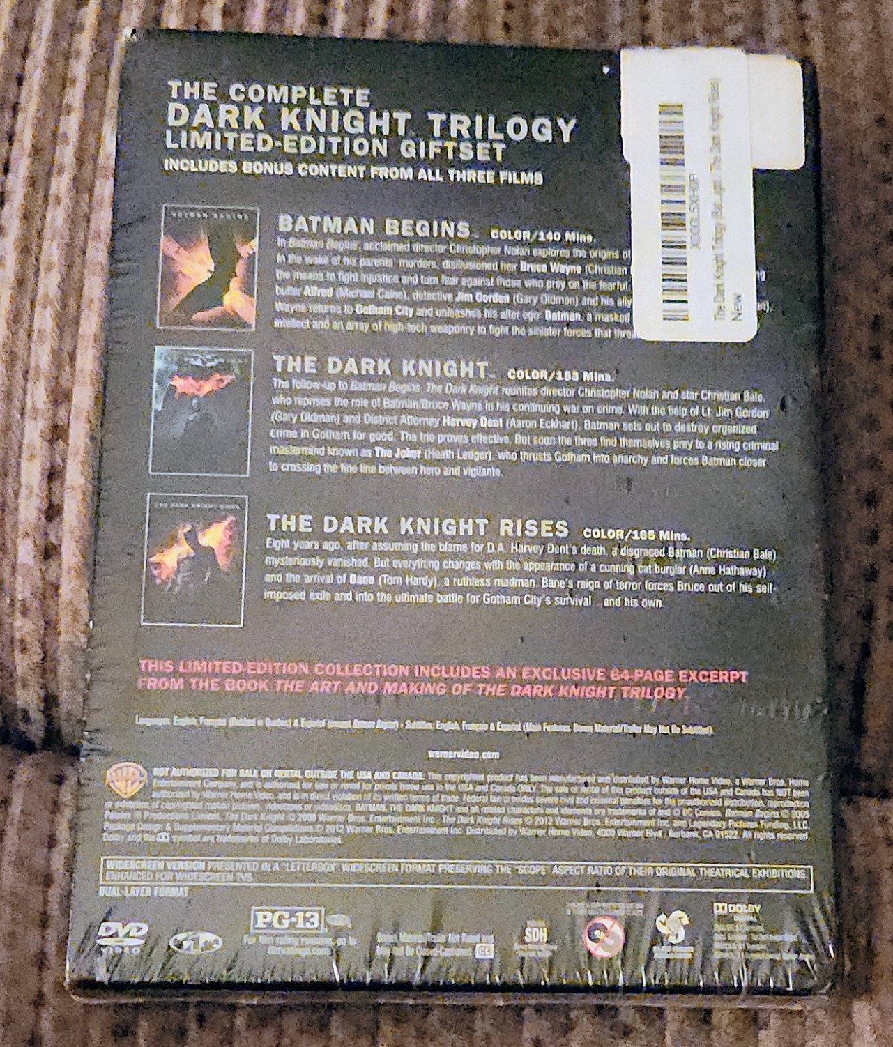 The Dark Knight Trilogy (DVD, 2012, 3-Disc Set, Limited Edition Gift Set)