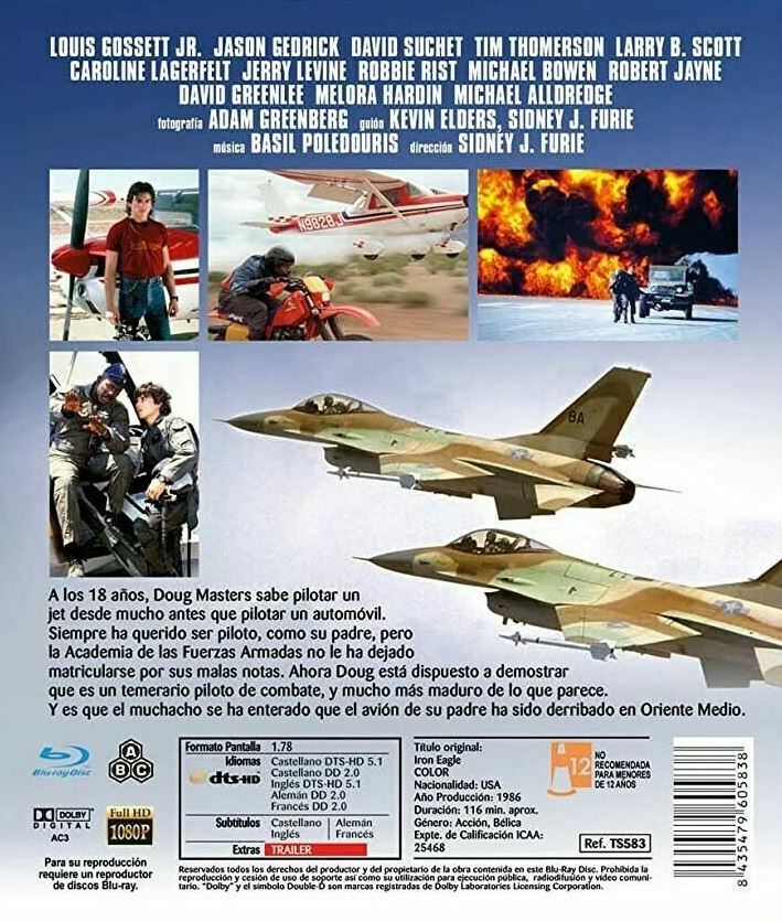 IRON EAGLE (1986) Blu-Ray BRAND NEW (Spanish Package includes English Audio)