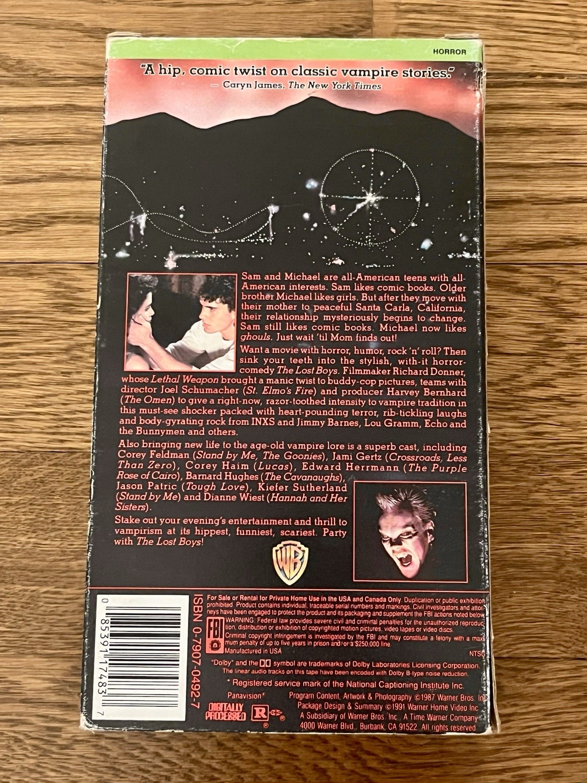 The Lost Boys 1991 Green Stripe VHS Horror Warner Bros Cory Haim
