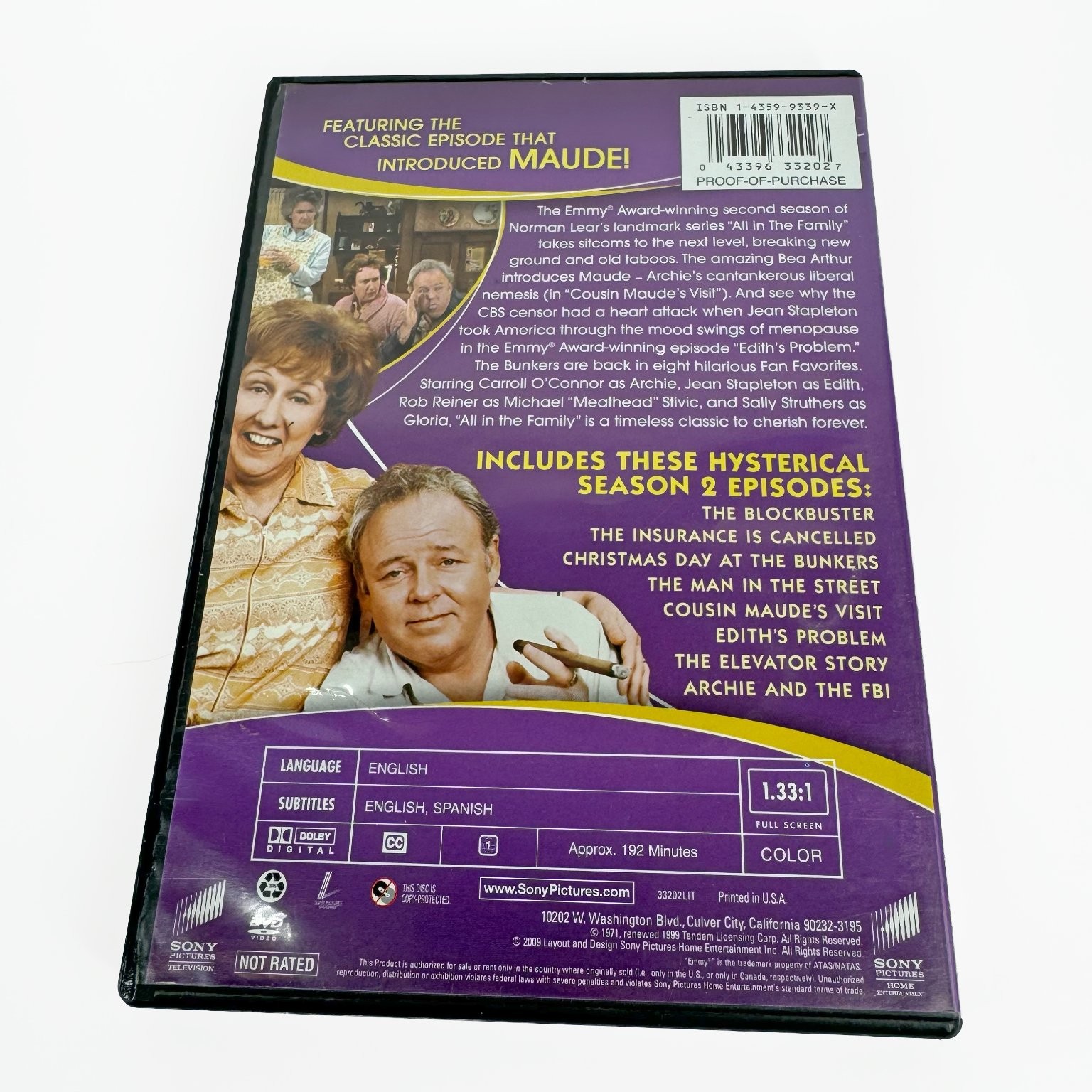 All in the Family DVD 2009 Fan Favorites Maude Episode Carroll O’Connor