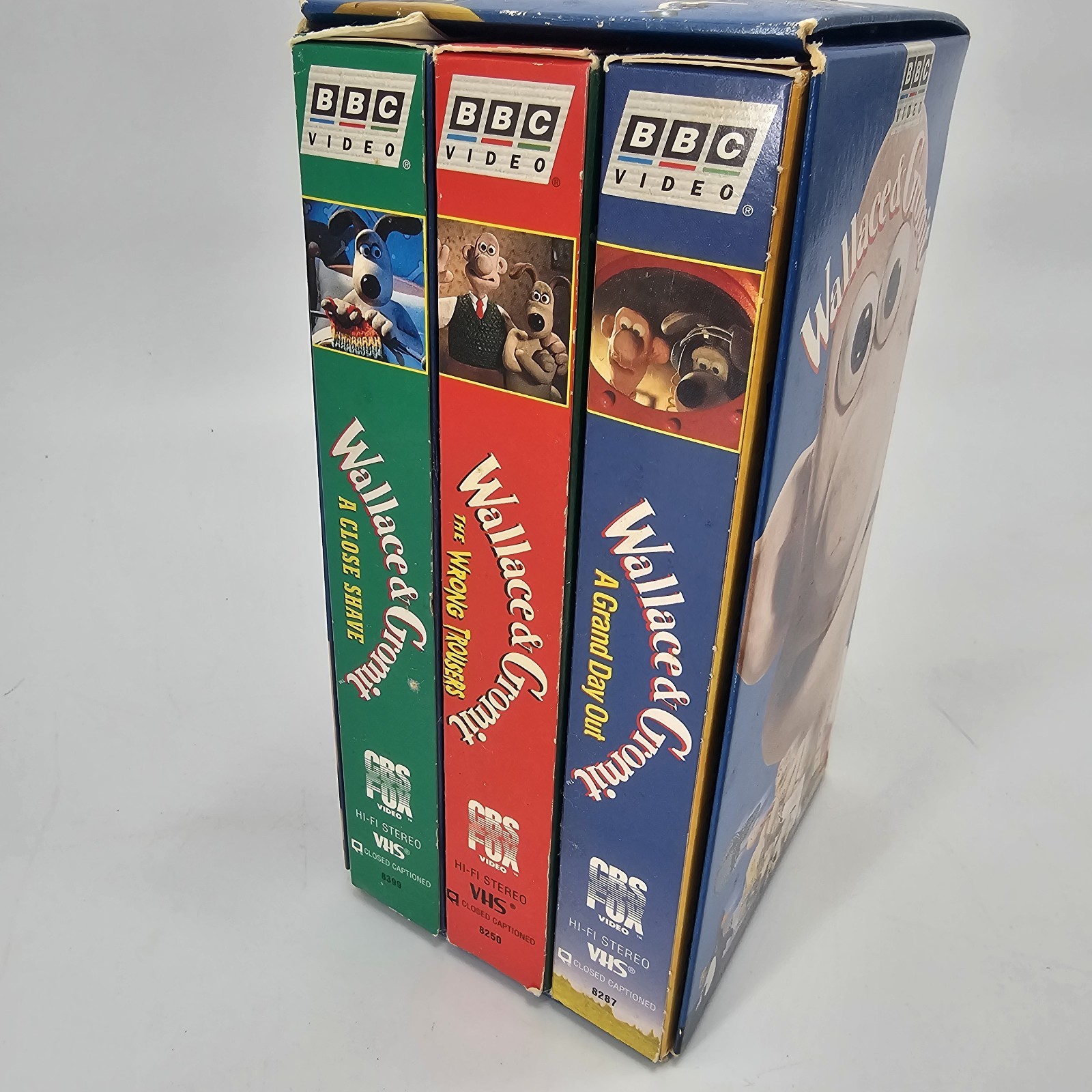 Wallace & Gromit Gift Set (VHS, 1996, 3 Tape Set) BBC Video CBS Fox Vintage