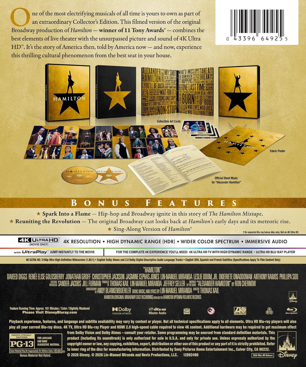 Hamilton Collector’s Edition (4K UHD) (4K UHD Blu-ray) Daveed Diggs Thomas Kail