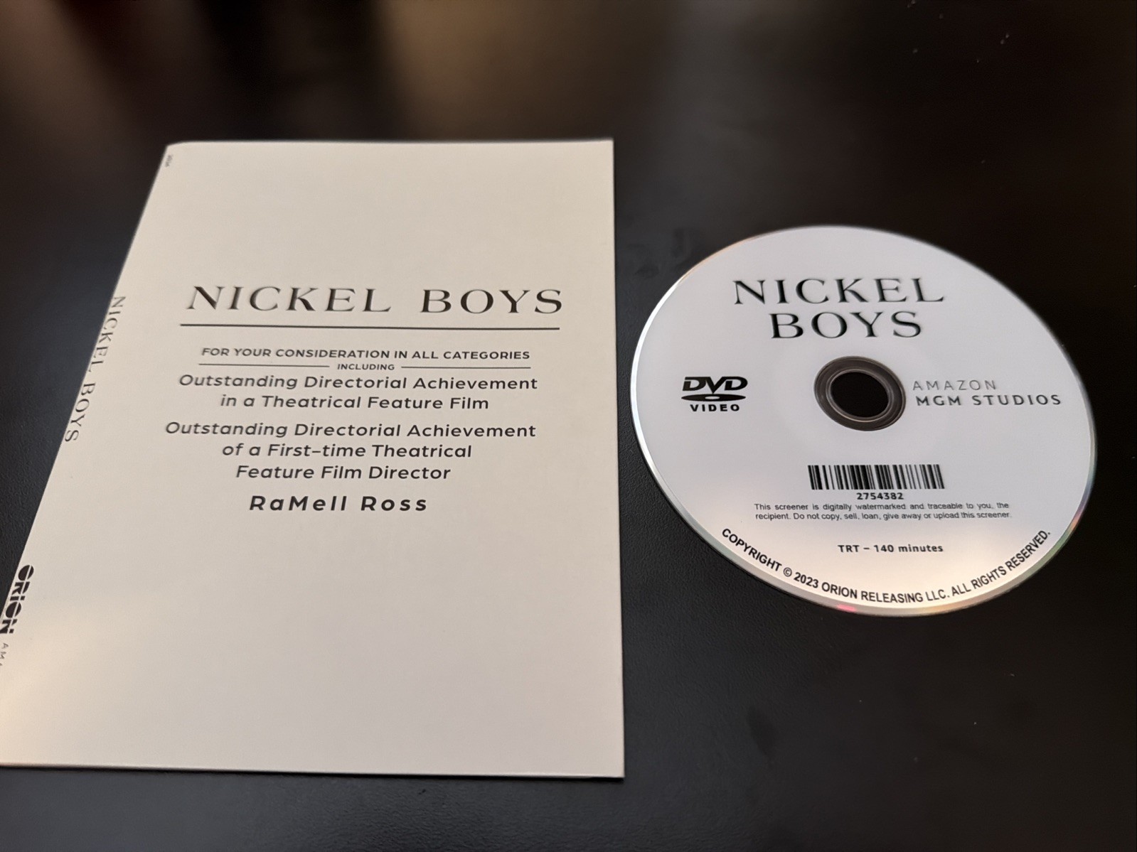 Nickel Boys DVD FYC Award Consideration Screener Colson Whitehead Amazon MGM