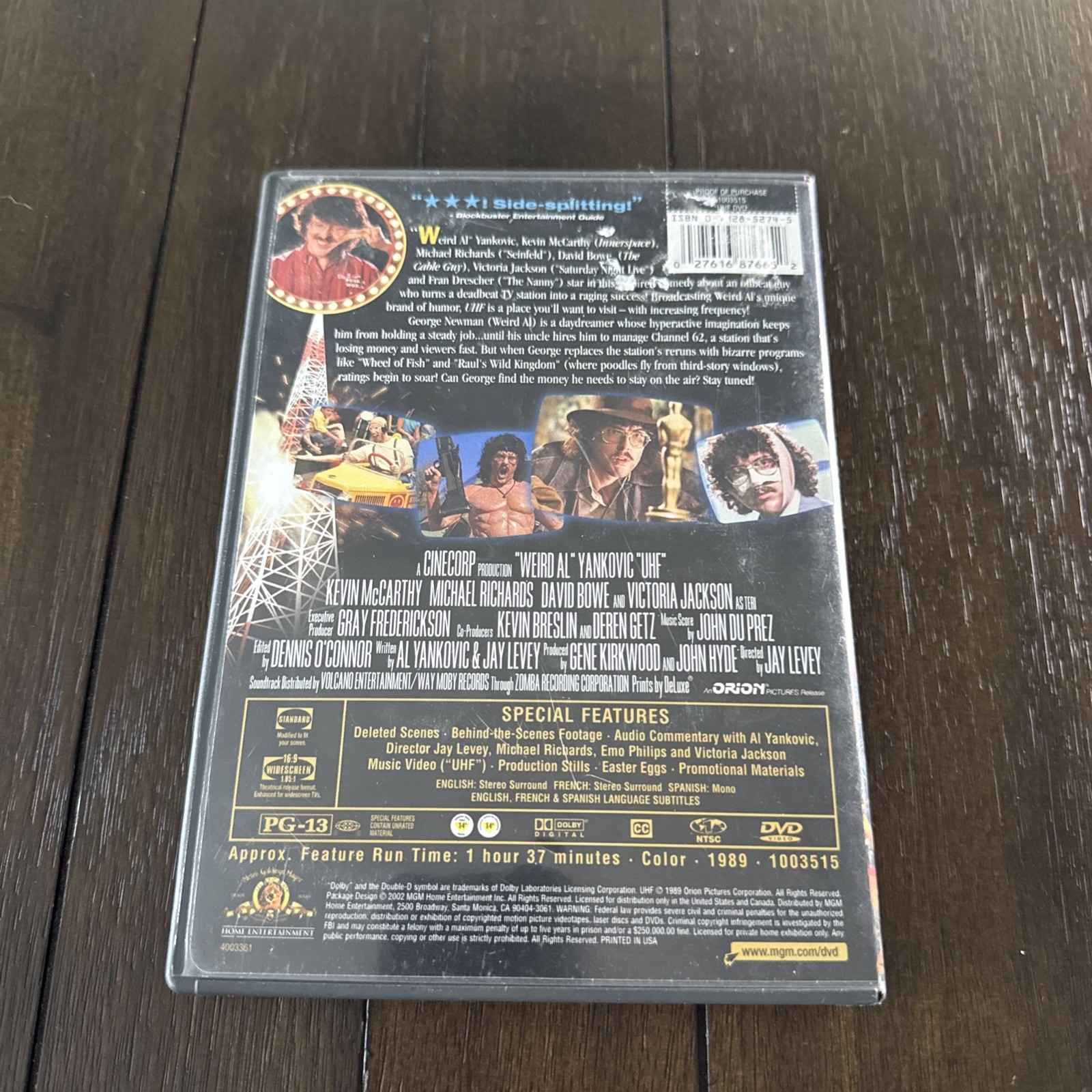 CIB – UHF (DVD, 2002, MGM) Weird Al Yankovic Widescreen & Full Frame