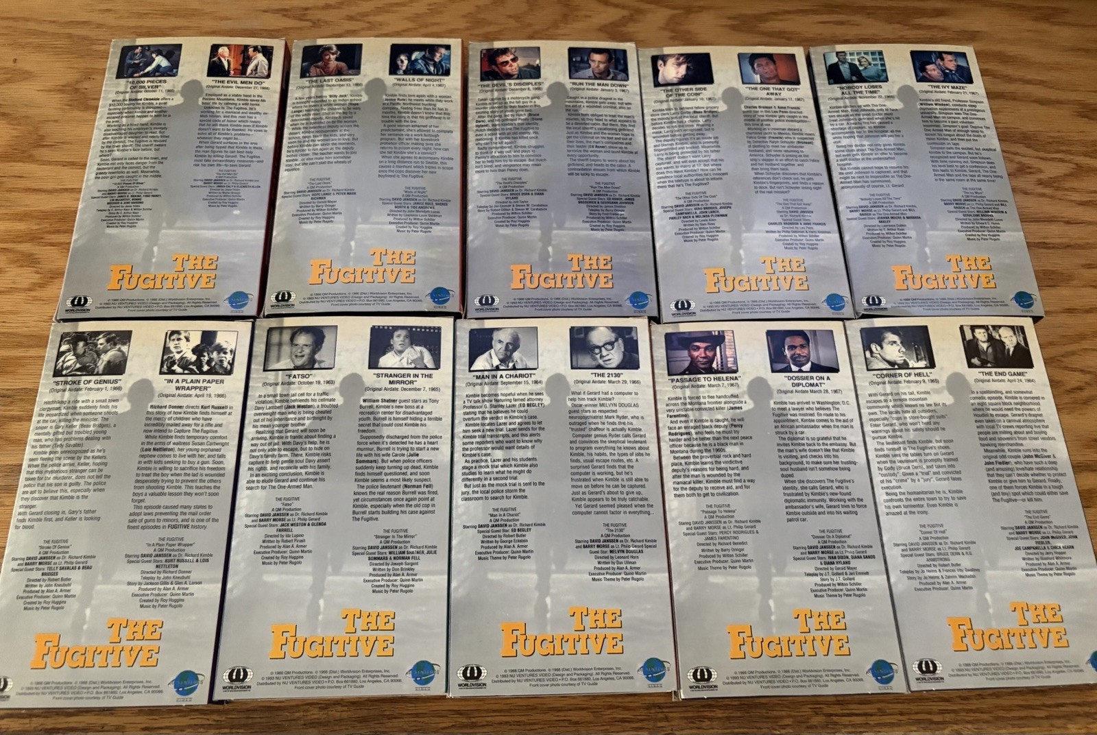 The Fugitive 1963 VHS (TV Series) VOL. 1-20 Vol 6 & 9 Are Sealed Plus 4 Doubles