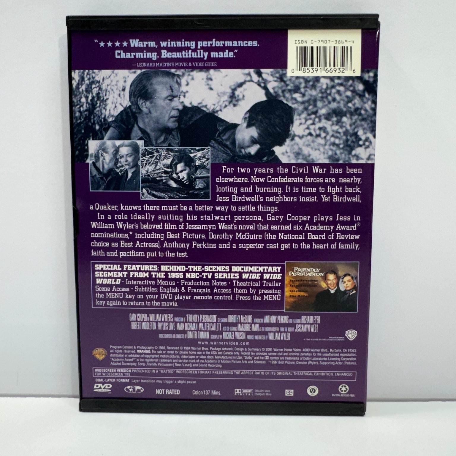 Friendly Persuasion DVD 1956 Gary Cooper, Dorothy McGuire, William Wyler Film