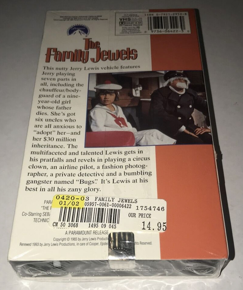 THE FAMILY JEWELS VHS MOVIE MISS DONNA BUTTERWORTH JERRY LEWIS SEBASTIAN CAB0T