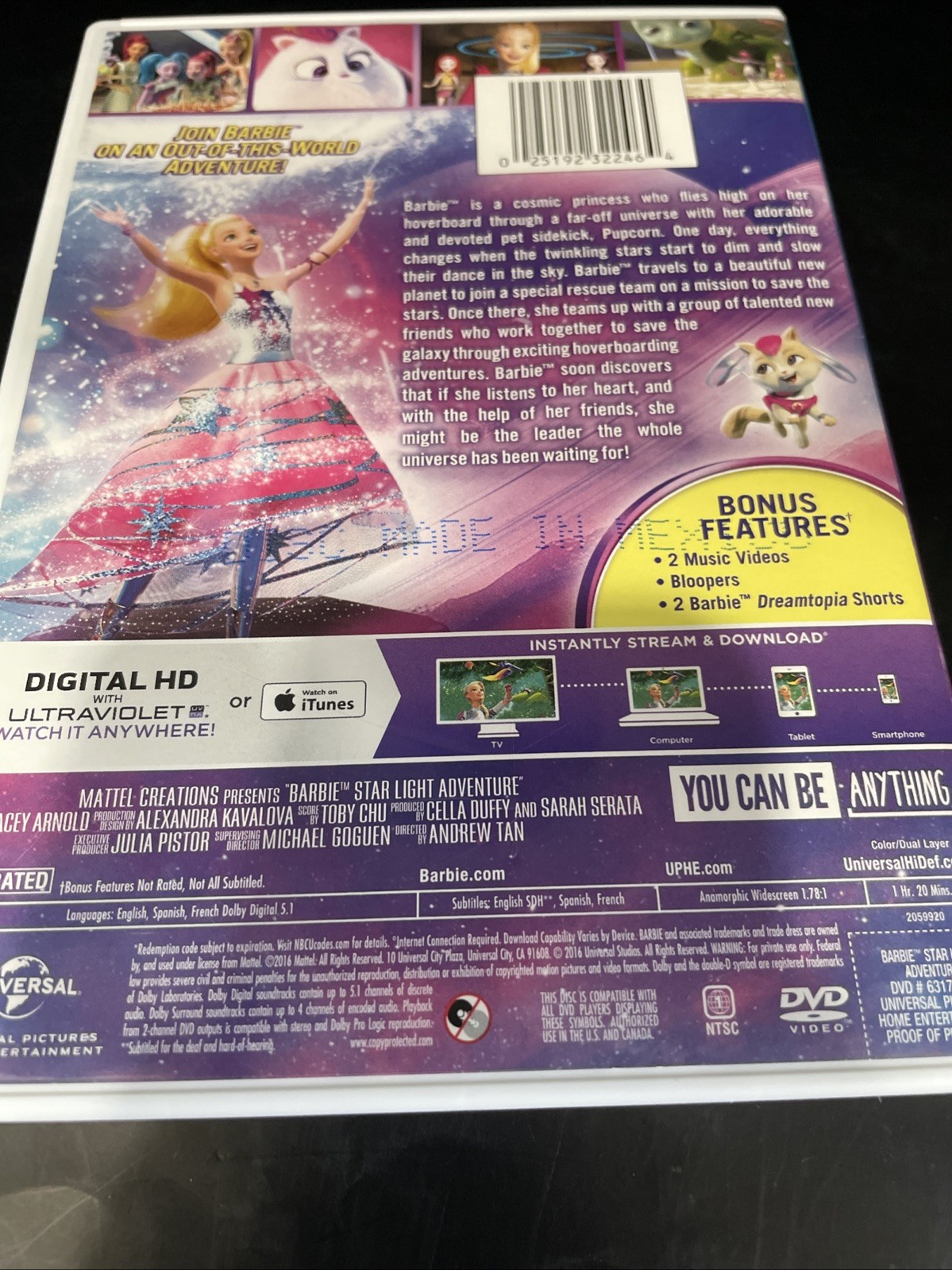Barbie: Star Light Adventure A New Kind Of Princess DVD 80 Min Run Time