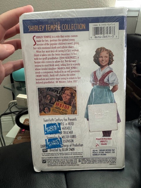 SHIRLEY TEMPLE in HEIDI by FOX first color version SEALED CLAMSHELL VHS 8571