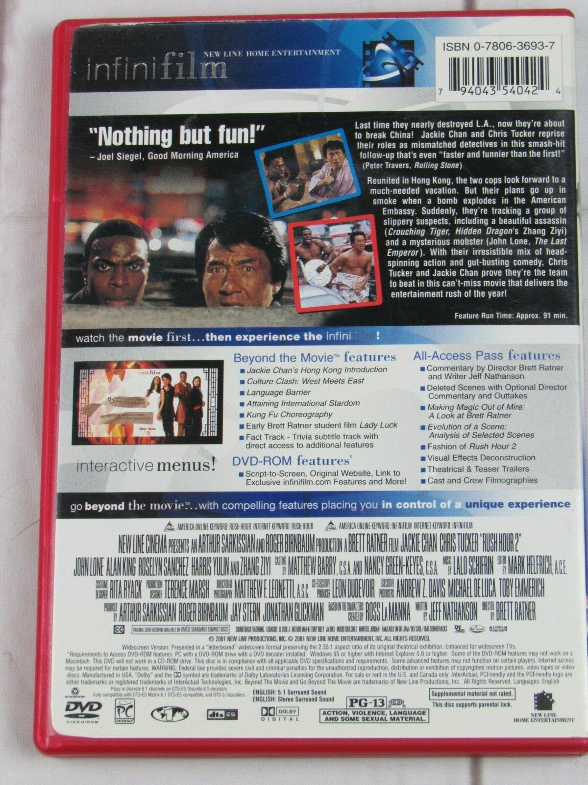 Rush Hour 2 (DVD, 2001) Jackie Chan, Chris Tucker