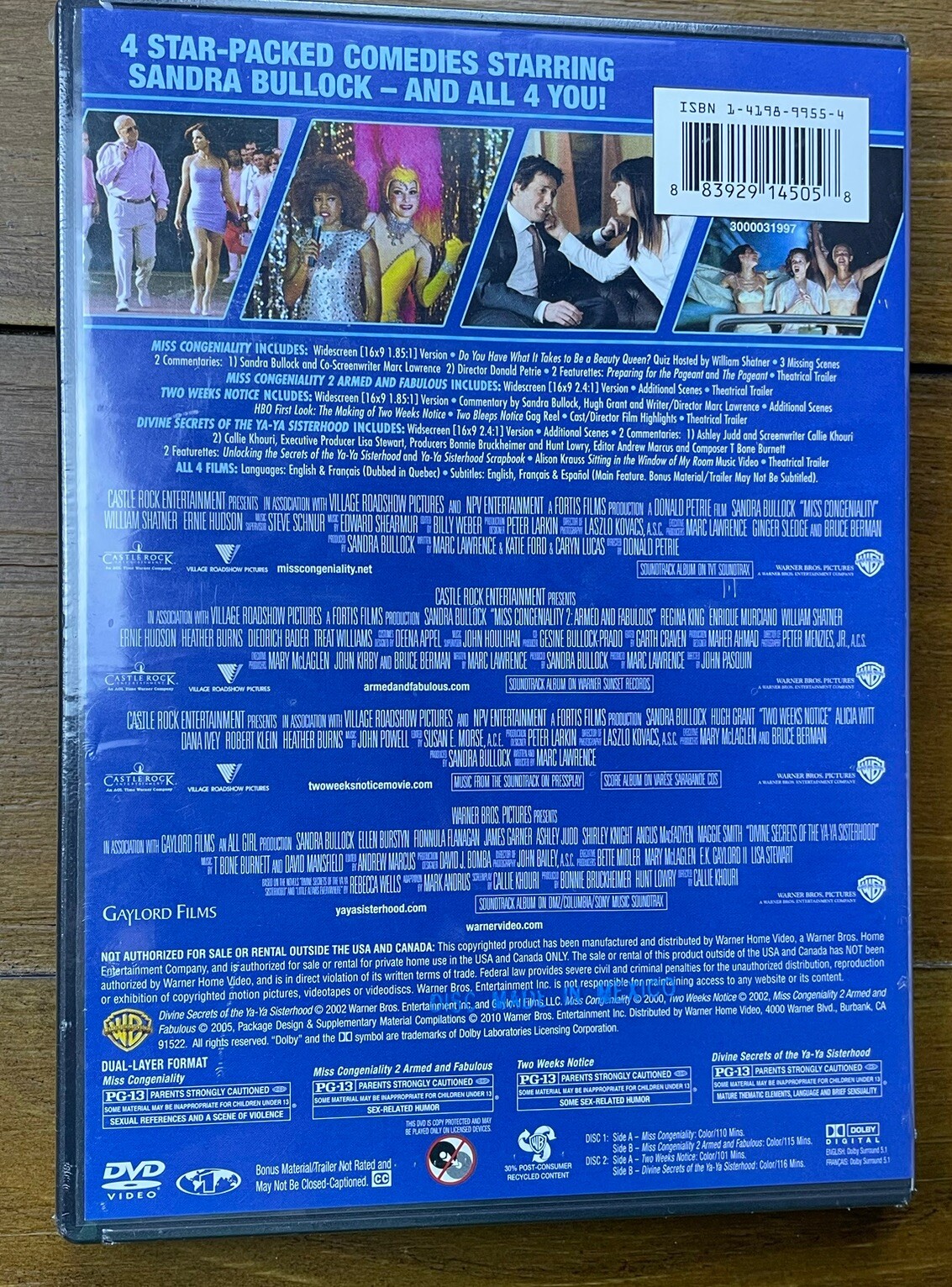 4 Film Favorites: Sandra Bullock Comedy Collection (DVD, 2010, 2-Disc Set) NEW