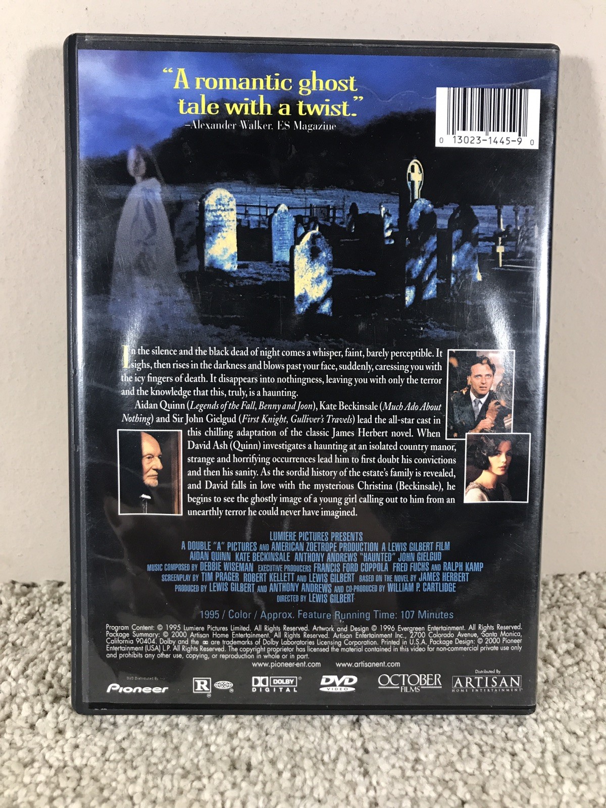 Haunted (DVD, 1995) Aidan Quinn, Kate Beckinsale, Anthony Andrews Horror