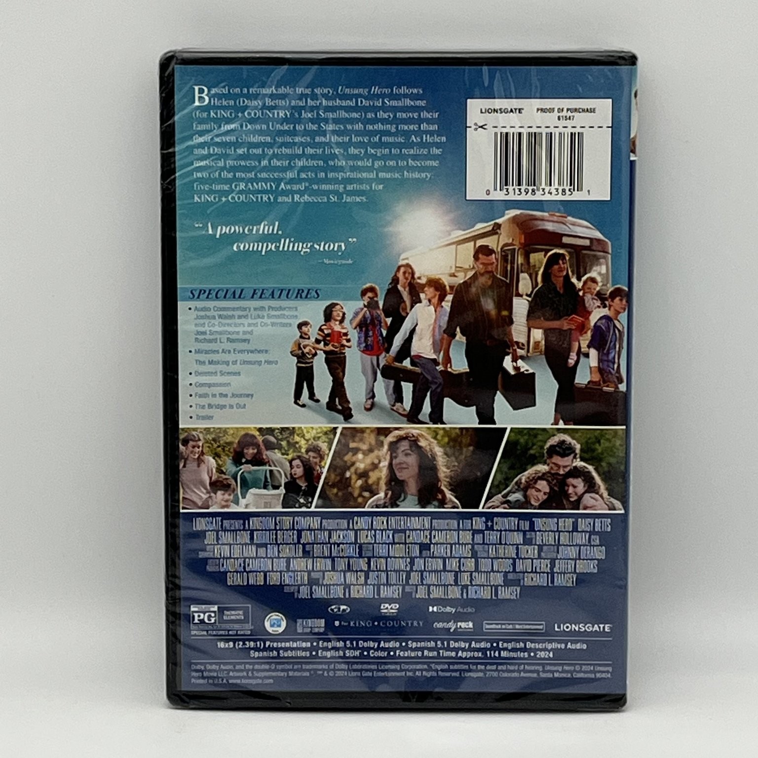 Unsung Hero DVD 2024 For KING + COUNTRY Joel Smallbone Daisy Betts – New Sealed