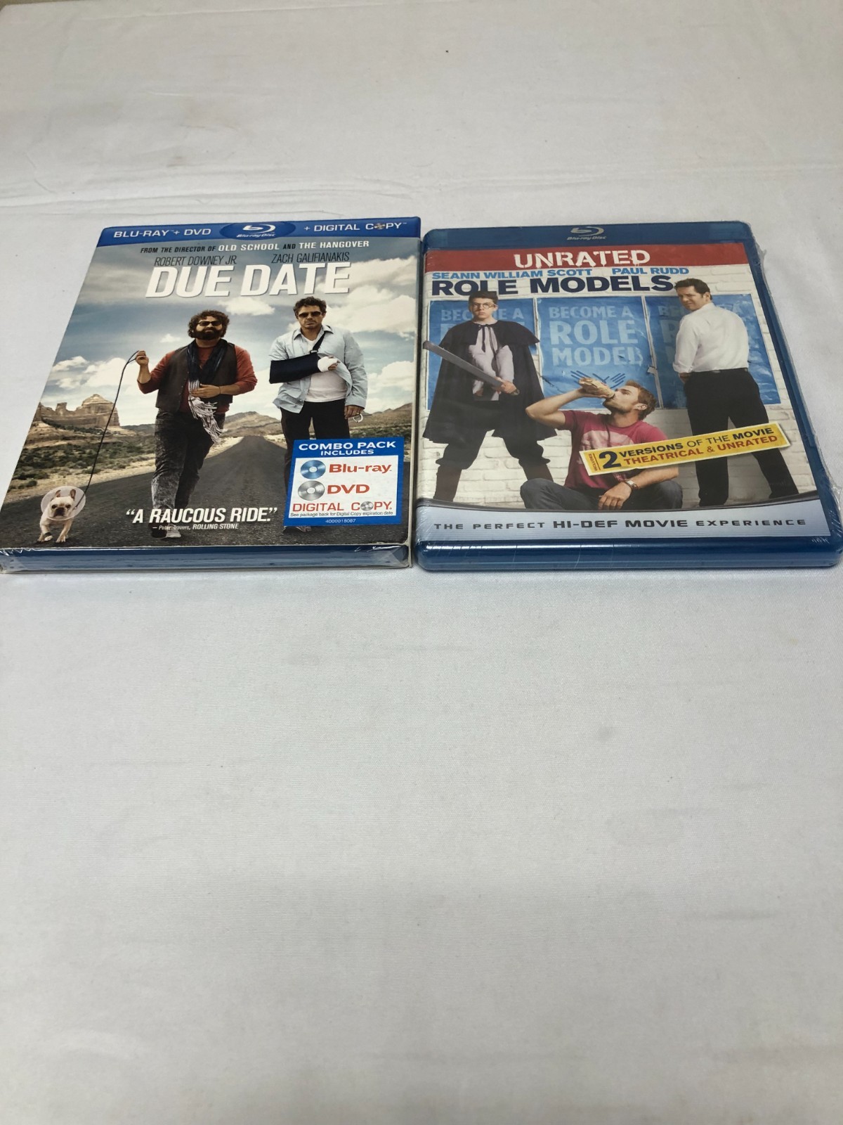 Comedy Movie Lot of 2-DUE DATE & ROLE MODELS Bluray (Both are Sealed!)
