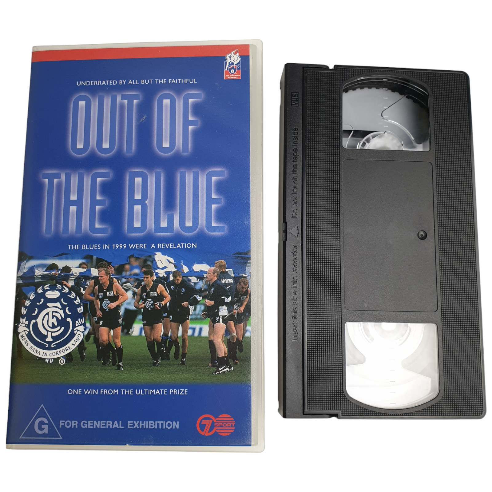 AFL CARLTON Video Out of the Blue & Ballistic Blues VHS Set 1997 Vtg PAL 147 min