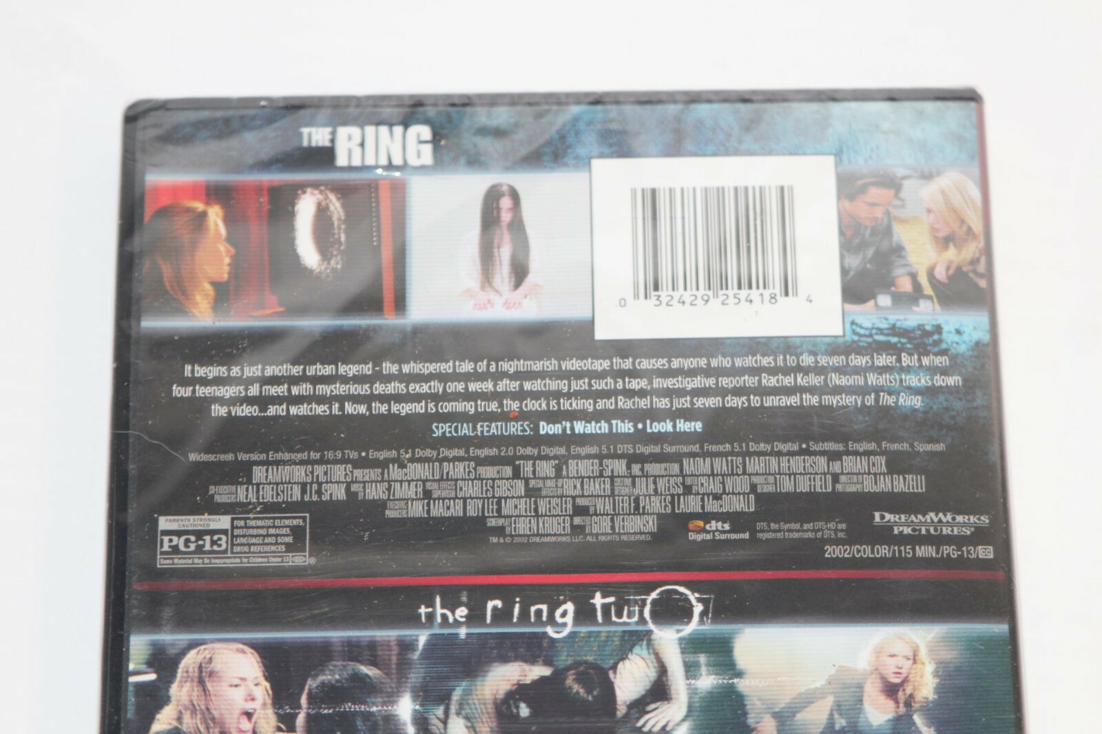 New Sealed – The Ring Two/The Ring (DVD, 2016, 2-Disc Set) Horror Movie 2 Pack
