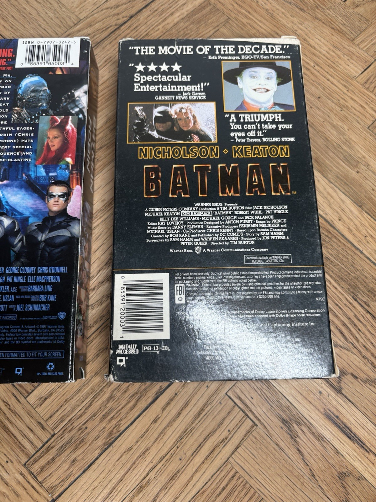 BATMAN VHS MOVIE LOT OF 3 Batman forever Batman & Robin Keaton nicholson gift