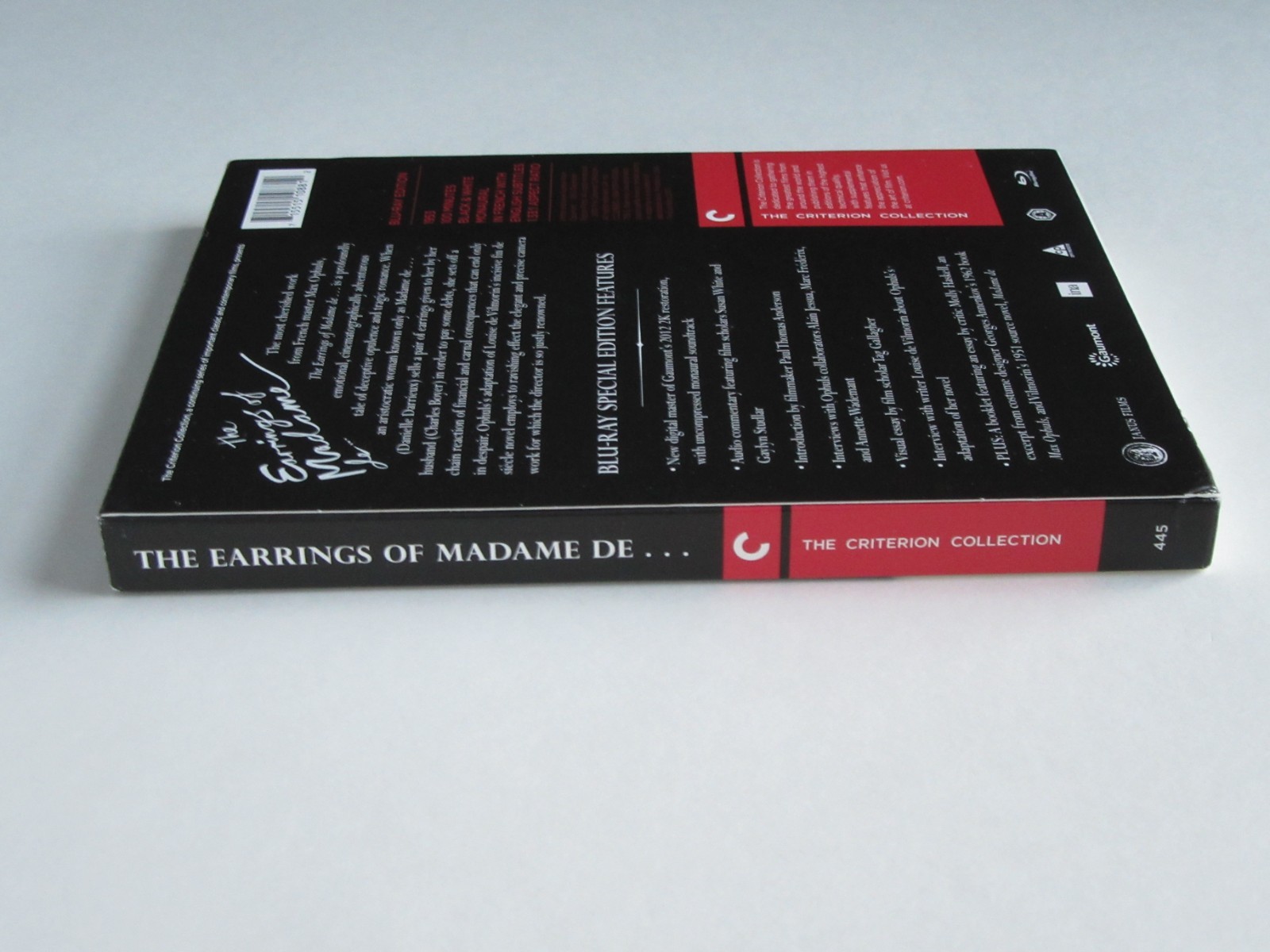 THE EARRINGS OF MADAME DE… (Blu-ray, Criterion Collect.) Max Ophuls OOP RARE!!