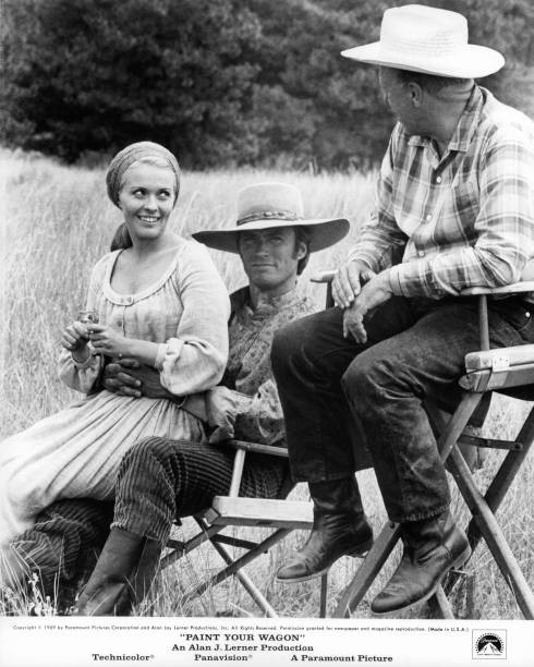 Jean Seberg Clint Eastwood director Joshua Logan sitting in betwee- Old Photo