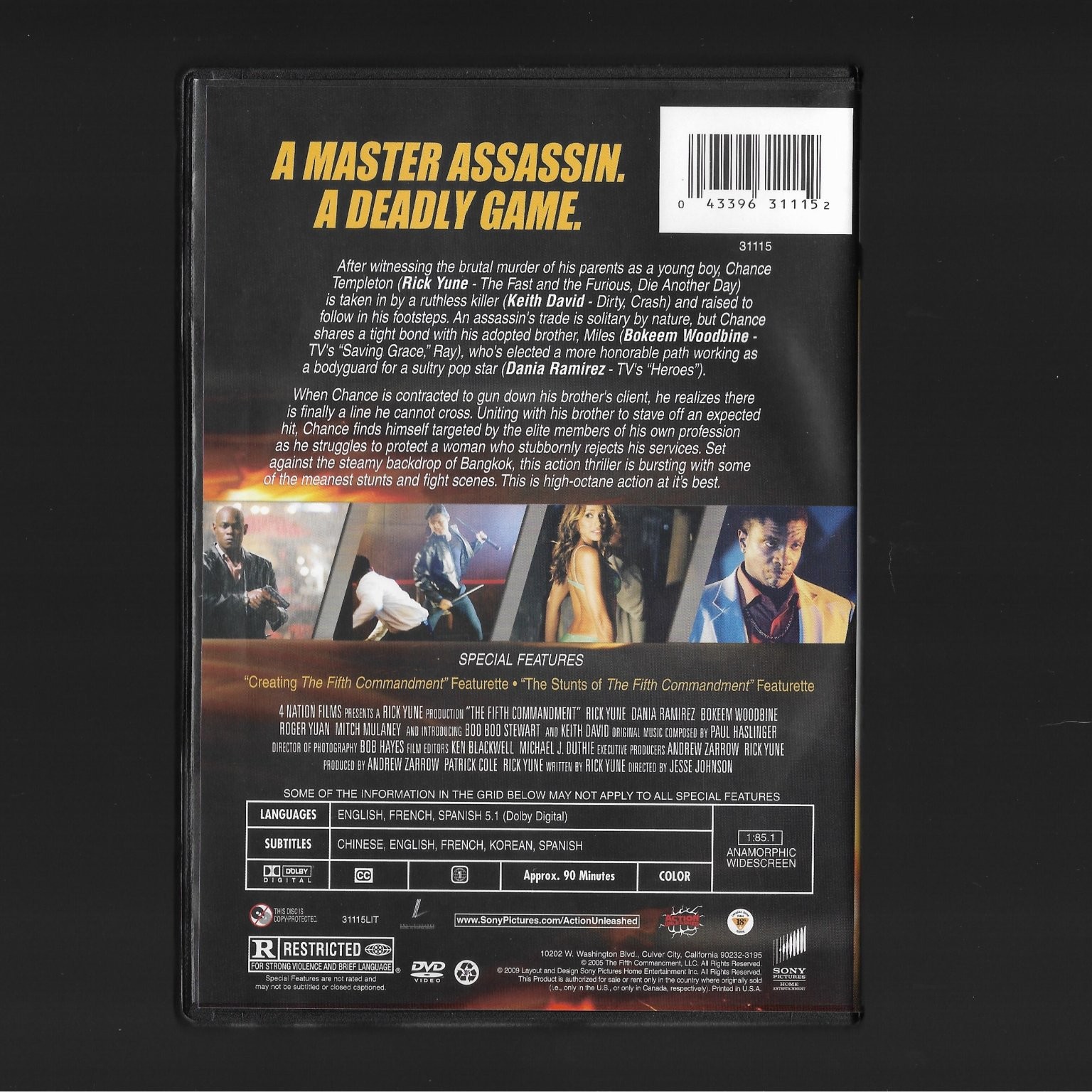 The Fifth Commandment DVD 2009 Rick Yune Keith David Jesse V. Johnson Action