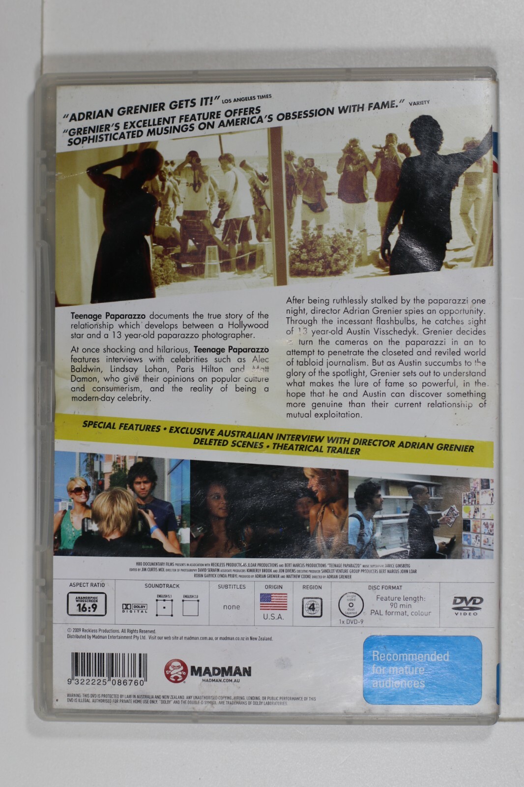 Teenage Paparazzo (Water Damage Cover) Region 4- Tracking (D950)