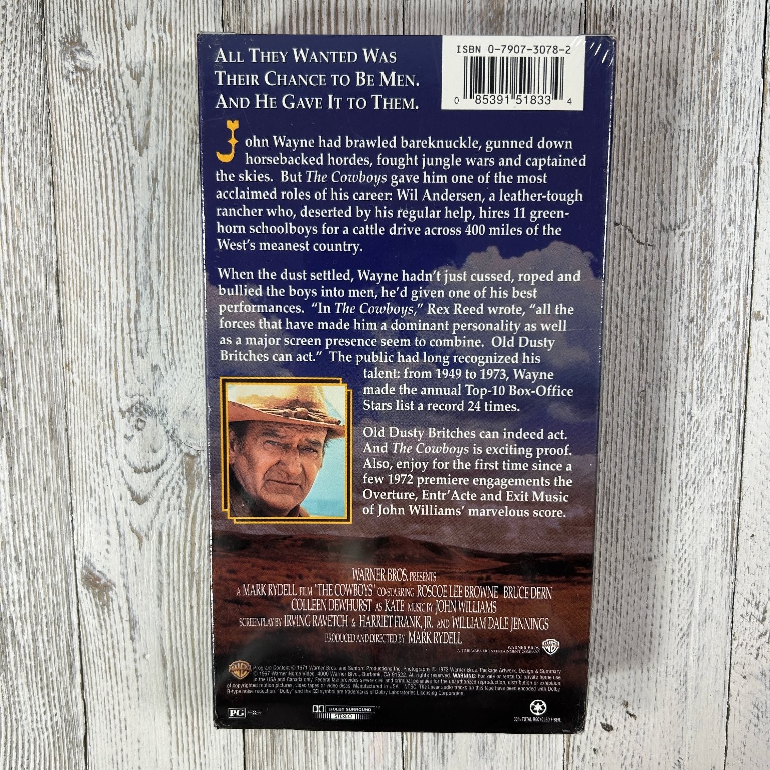 The Cowboys VHS 1993 Western John Wayne Mark Rydell Warner Bros.