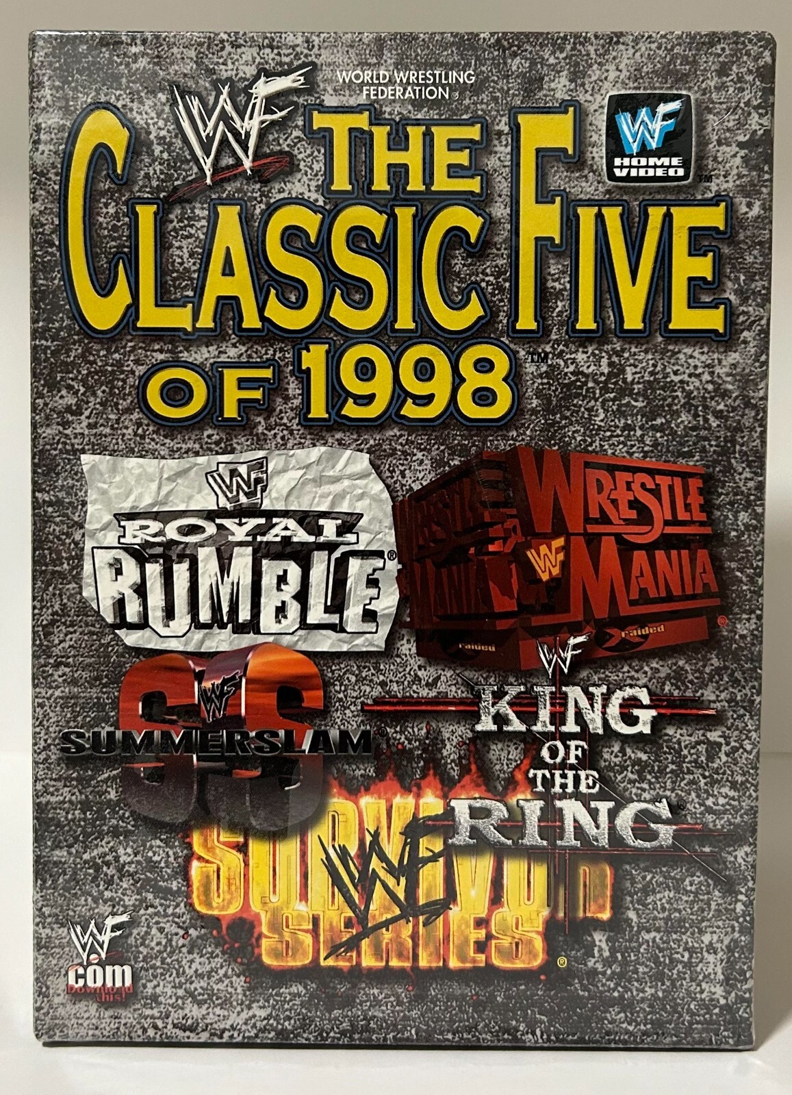 WWE WWF Classic 5 Five Of 1998 Box Set New VHS Tape SummerSlam KOTR Survivor WWC