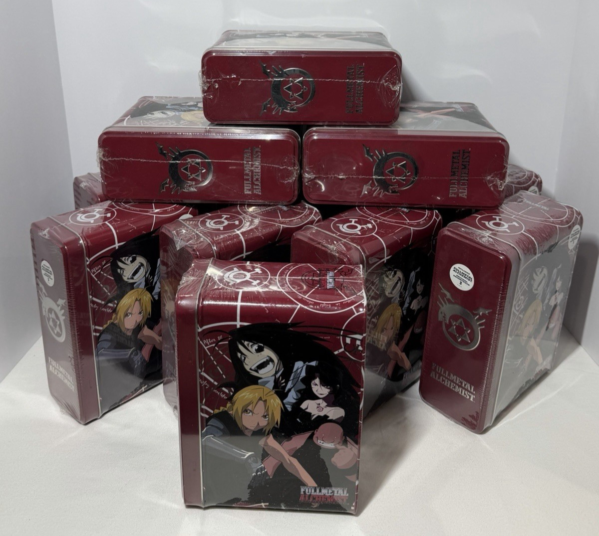 LOT of 12 Fullmetal Alchemist Vol 1 The Curse DVD Collector Tins 2005 Sealed New