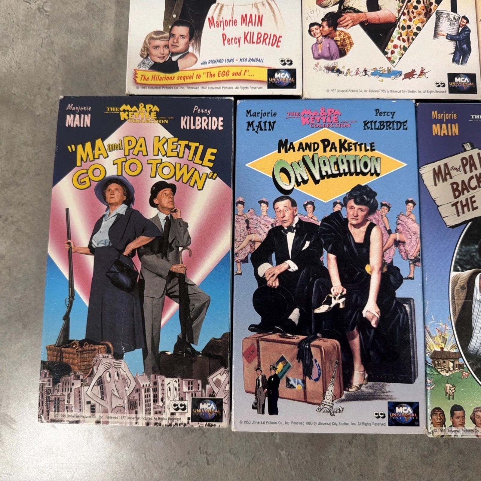 Lot of 9 Ma and Pa Kettle VHS Tapes Movies Funny Comedy 1940s – 1950s