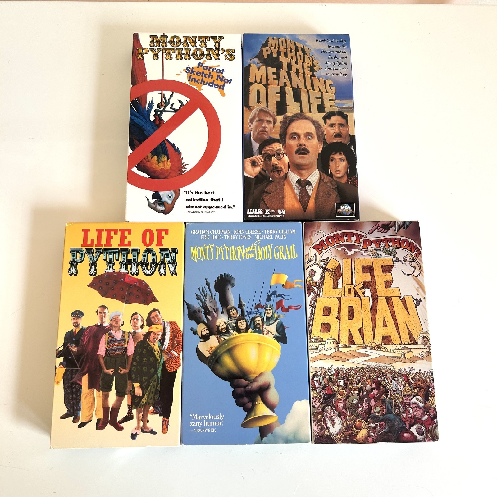 Monty Python VHS 5 Lot Holy Grail Life of Brian Meaning of Life Life of Python