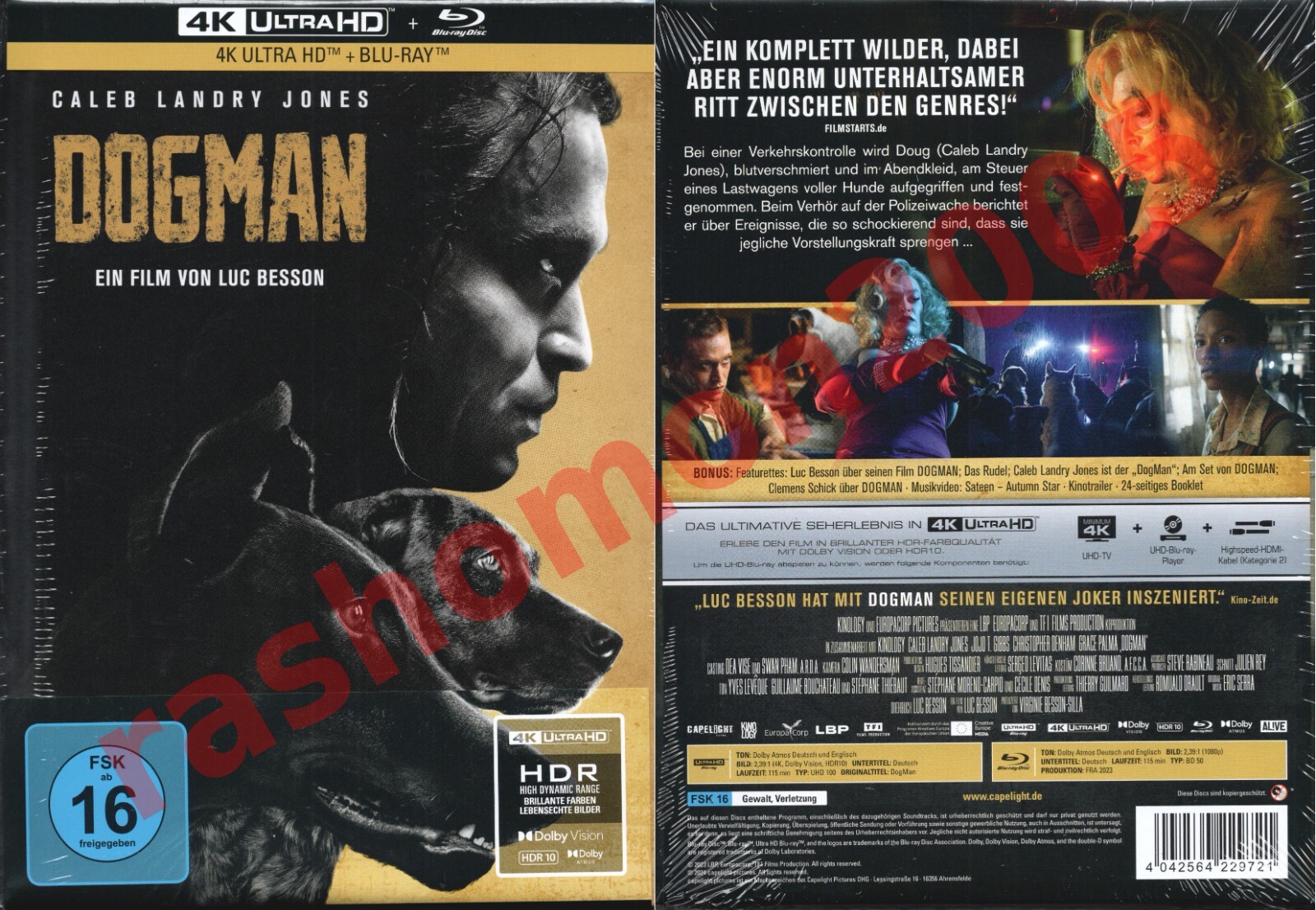 UHD 4K ULTRA HD+Blu-ray DOGMAN Caleb Landry Jones Luc Besson Region Free NEW