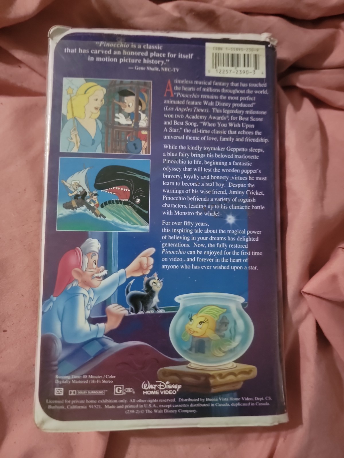 Walt Disney’s Masterpiece Pinocchio VHS 1940 Classic Animated Film Black Diamond