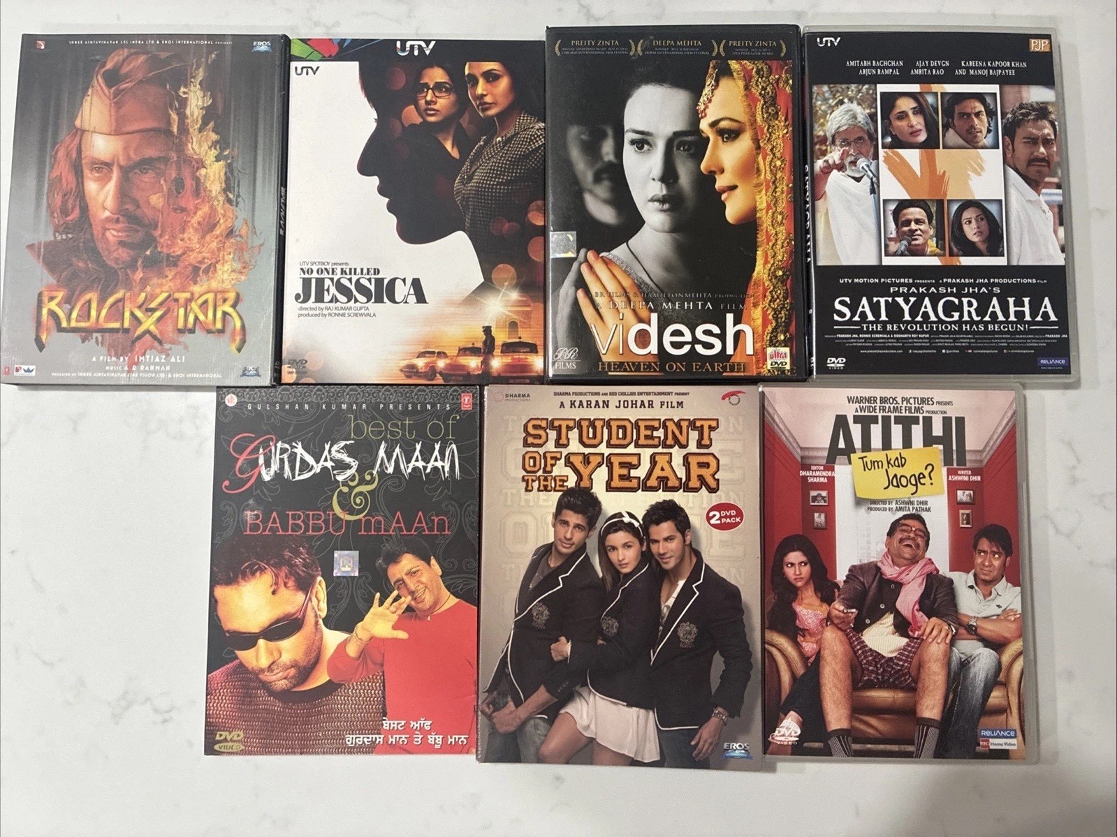 Lot of 7 BOLLYWOOD INDIAN FILMS on DVDs