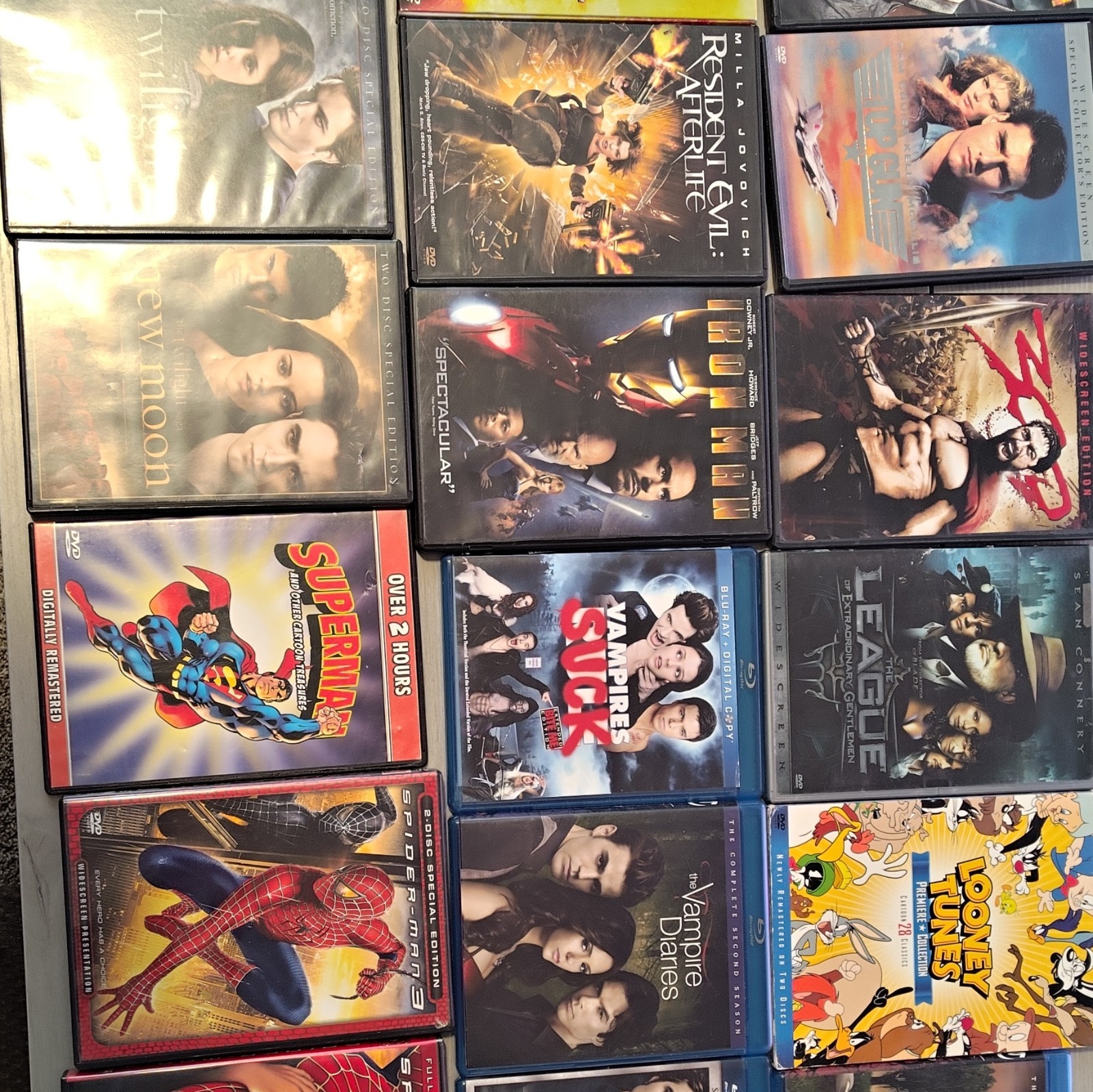Mixed Movie Lot DVDs & Blu-ray Discs: Top Gun, A-Team, Twilight, Spider-Man
