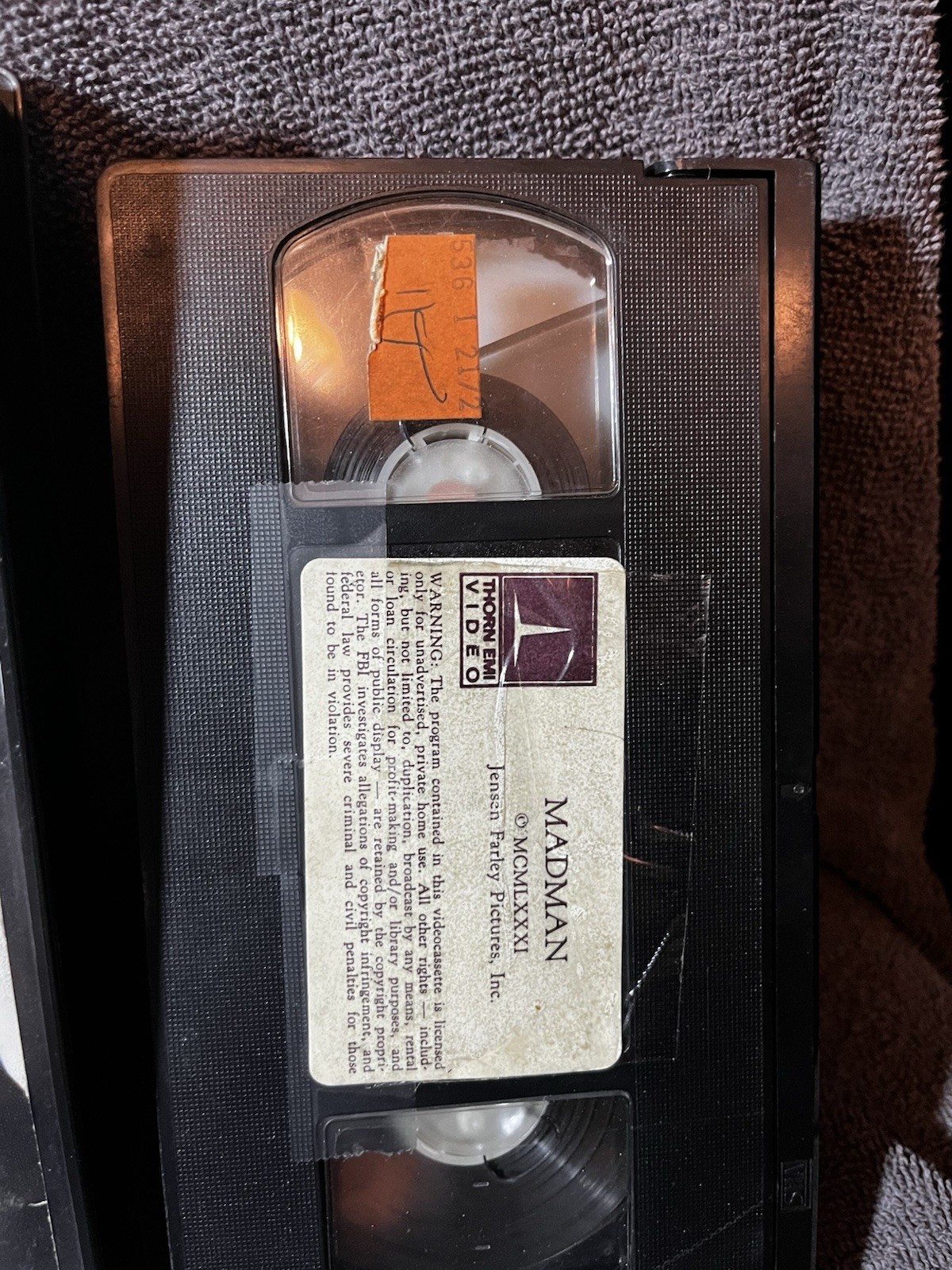 MADMAN “Marz” VHS 1981 Thorn EMI TVB 1733 Paul Ehlers Horror Slasher Ex-Rental