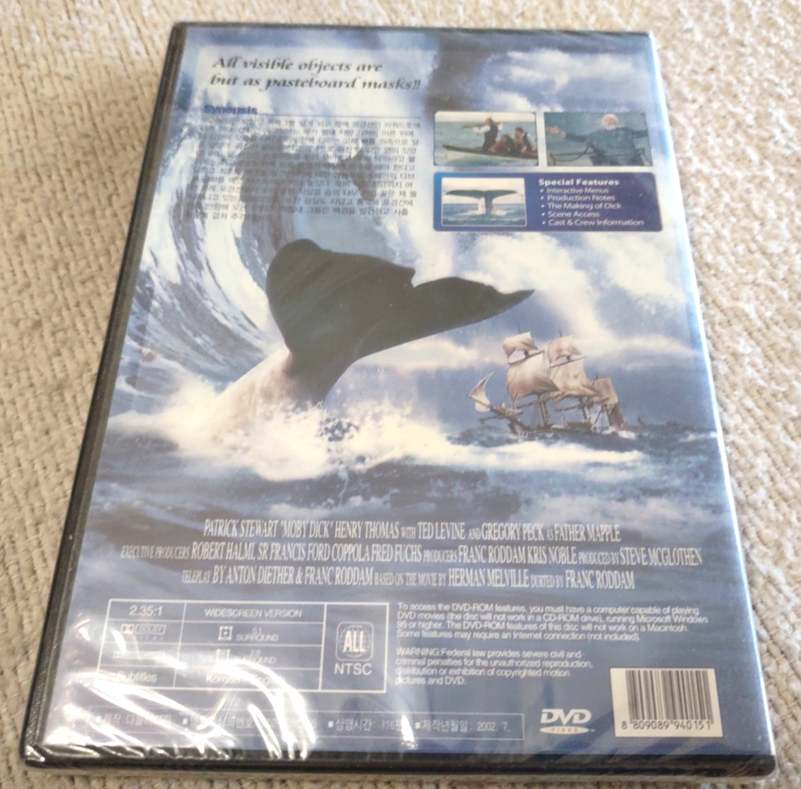 Moby Dick (IMPORT, ALL REGION DVD ) Brand New Sealed Patrick Stewart