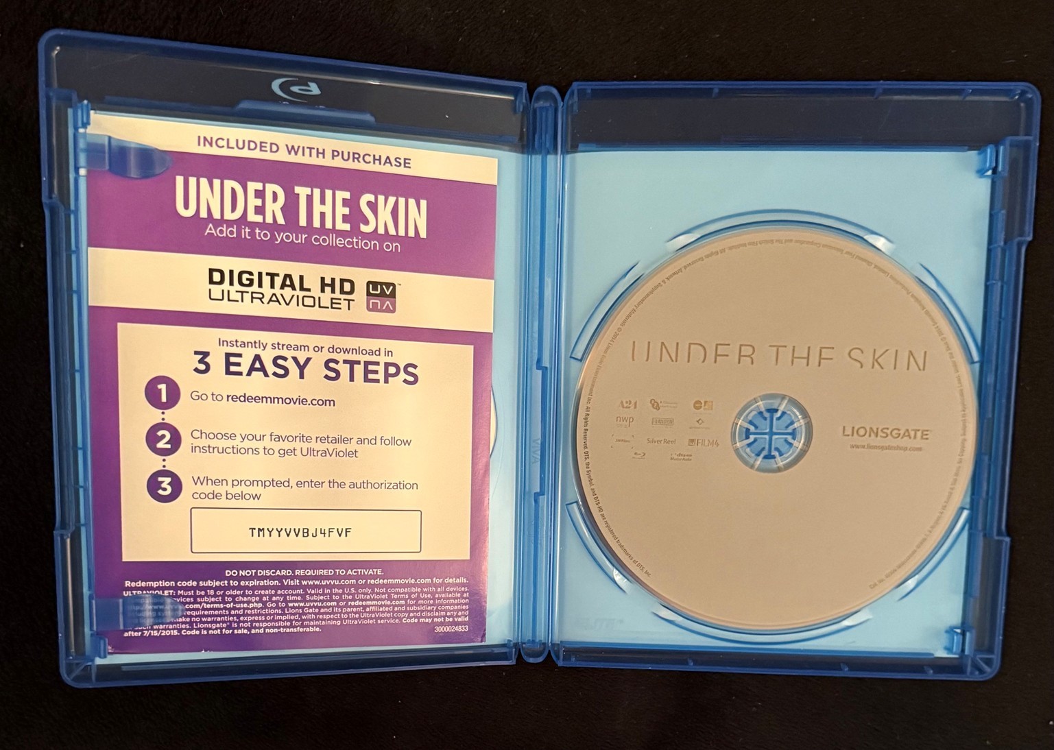Under the Skin Blu-ray – A24 OOP Scarlett Johansson Rare
