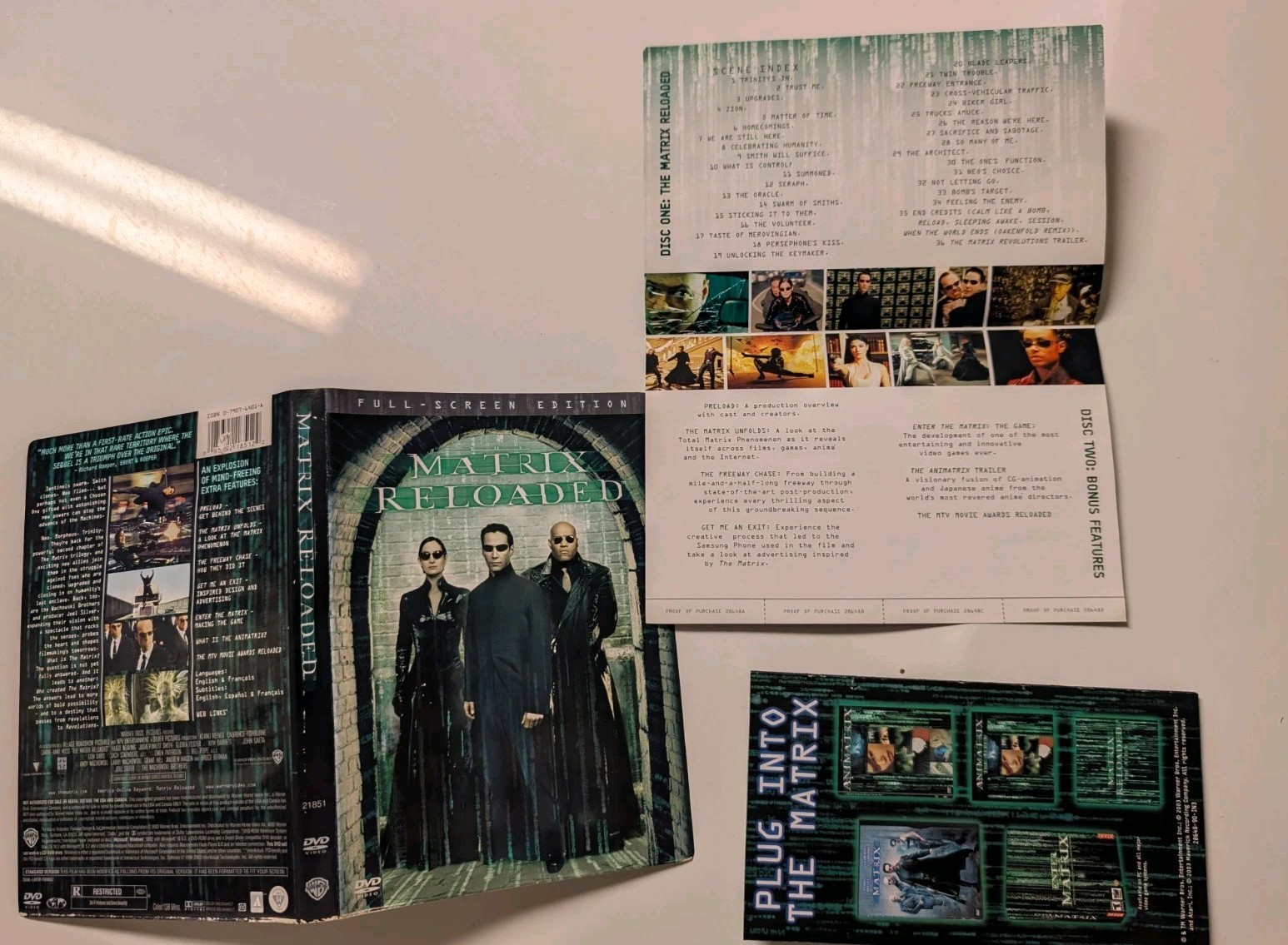 The Matrix Reloaded Movie (DVD, 2003) Fullscreen Edition *Artwork Only