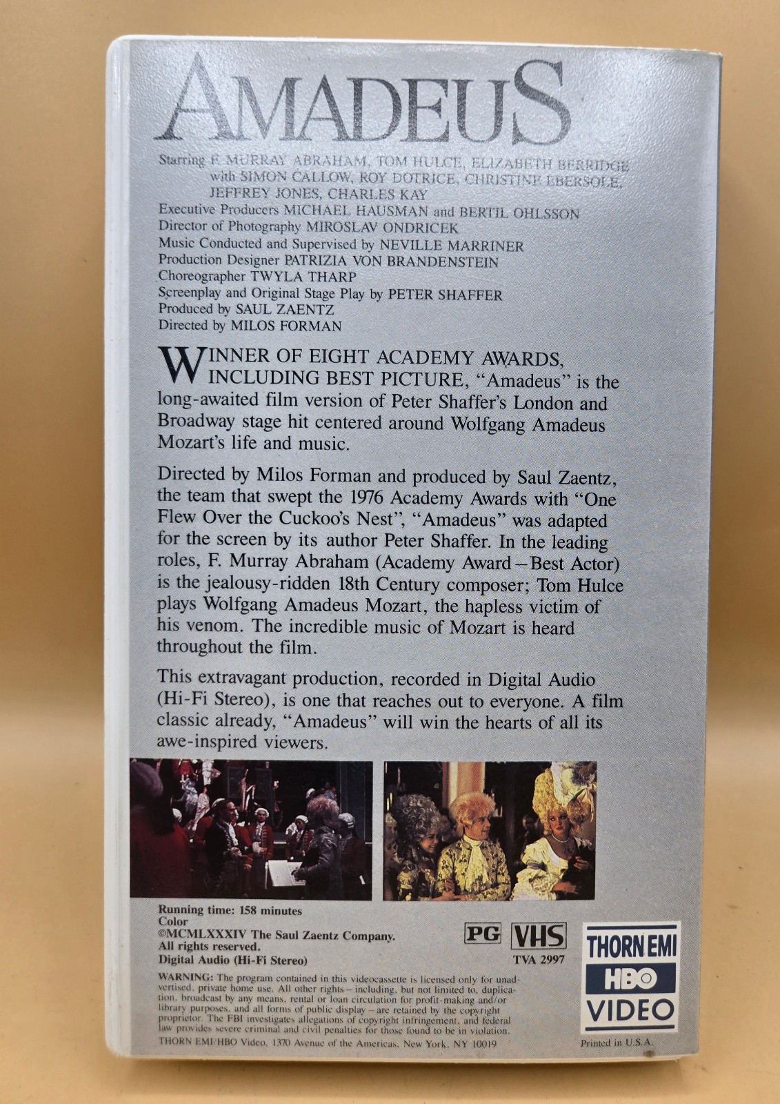 Amadeus (VHS, 1984) Milos Formanova, Milos Forman, Tomas January HARD CASE, EUC