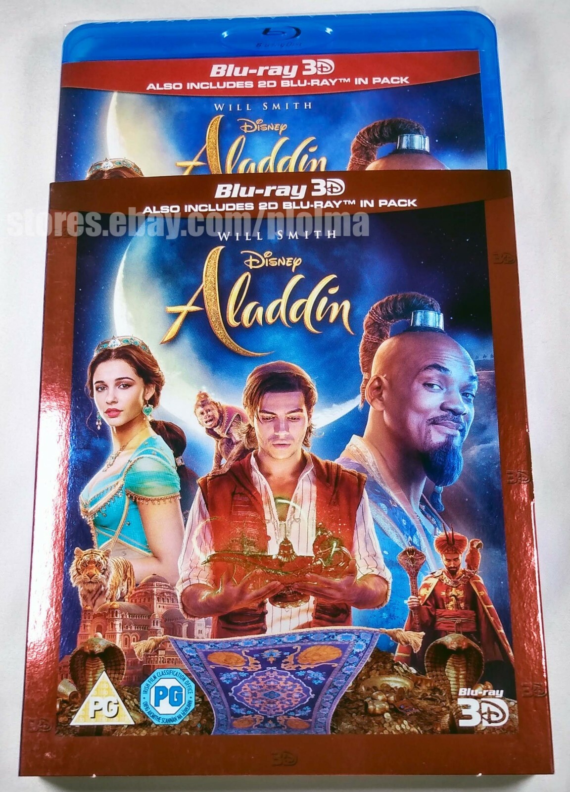 ALADDIN (2019) w/ Slipcover New 3D + 2D BLU-RAY Movie Live-Action Will Smith
