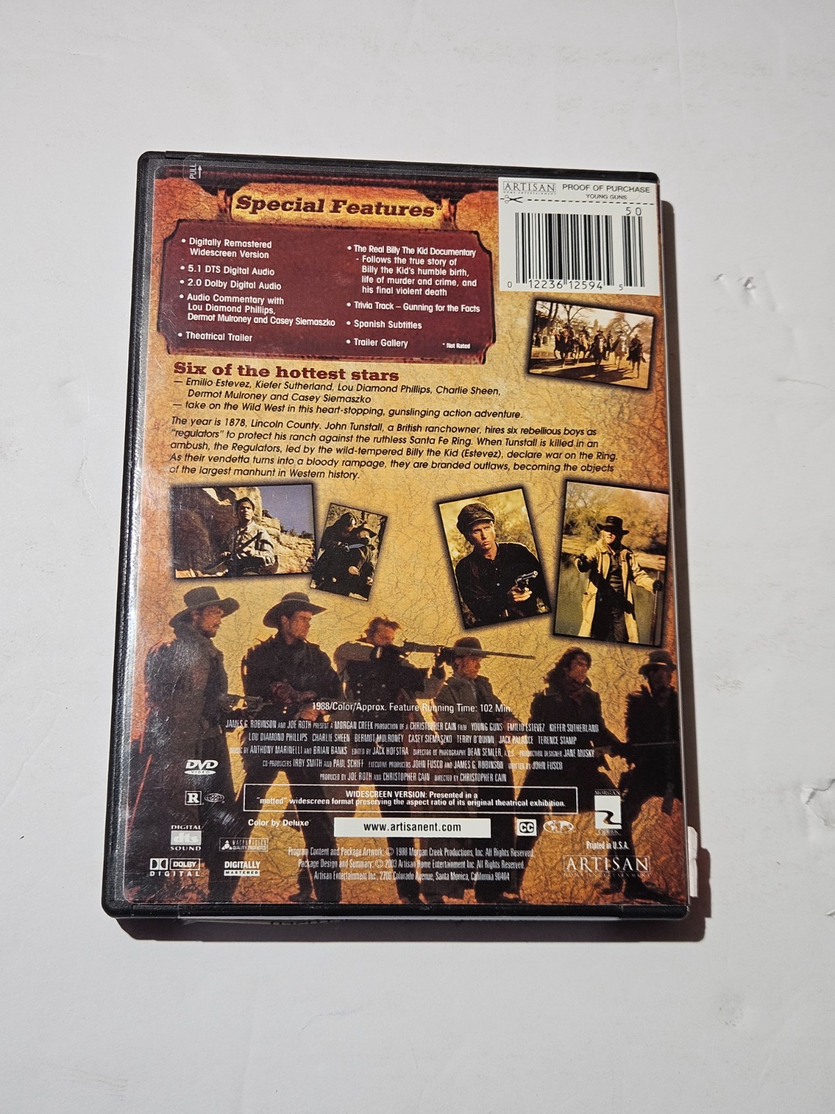 Young Guns Movie DVD used but in excellent condition