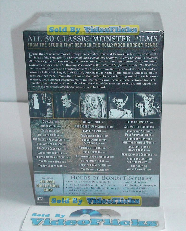 Brand New Universal Classic Monsters Complete 30-Film Collection DVD Box Set