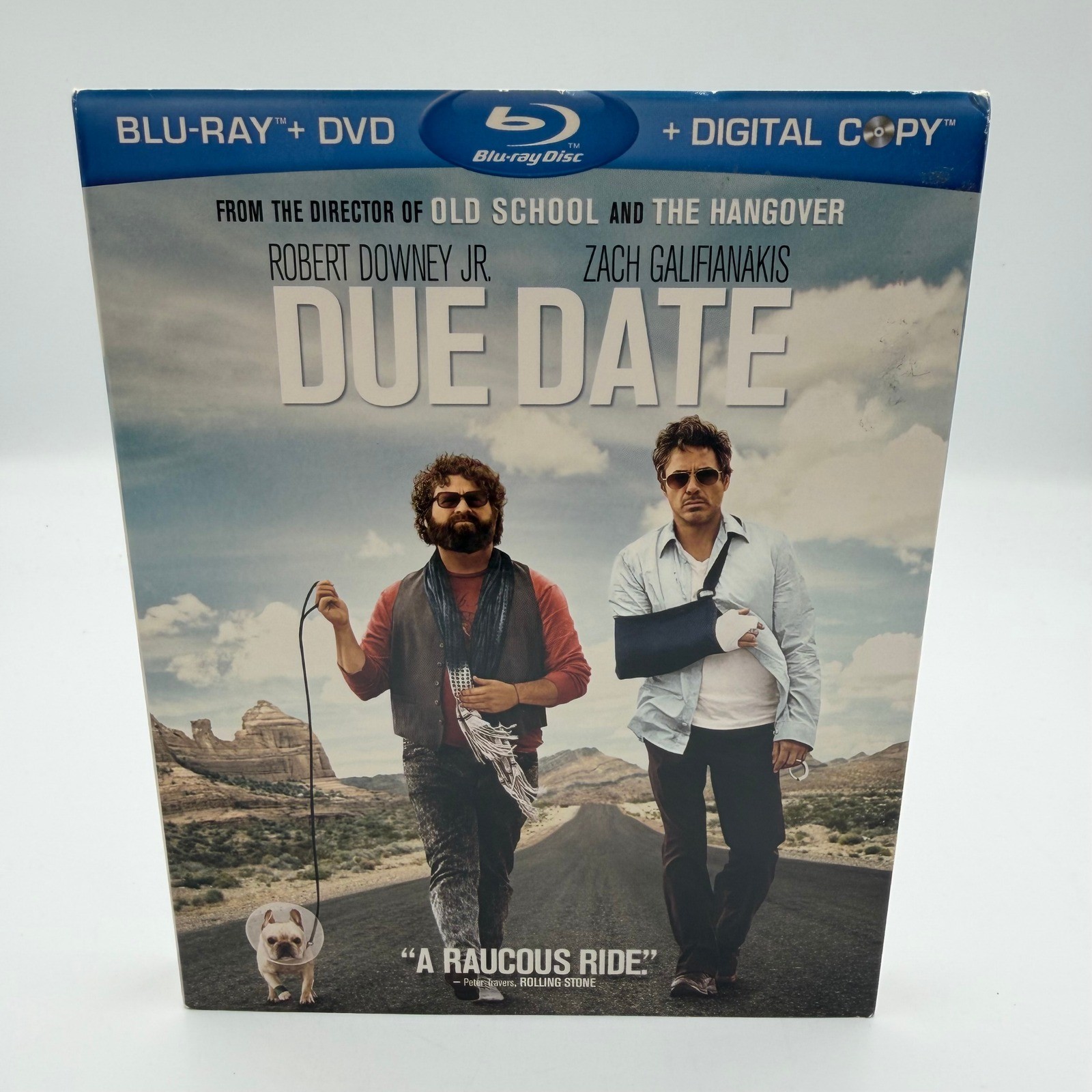 Due Date Blu-ray DVD Combo Pack Robert Downey Jr Zach Galifianakis Slipcover