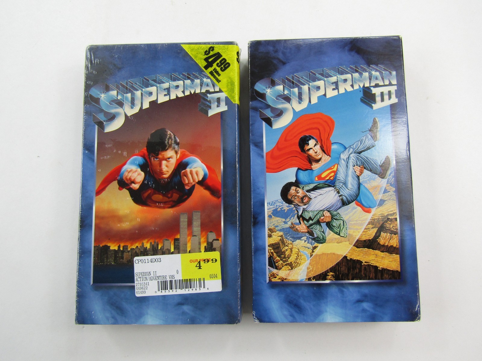 VTG Superman II & Superman III VHS Lot Of 2 Christopher Reeve Cult Comic Classic