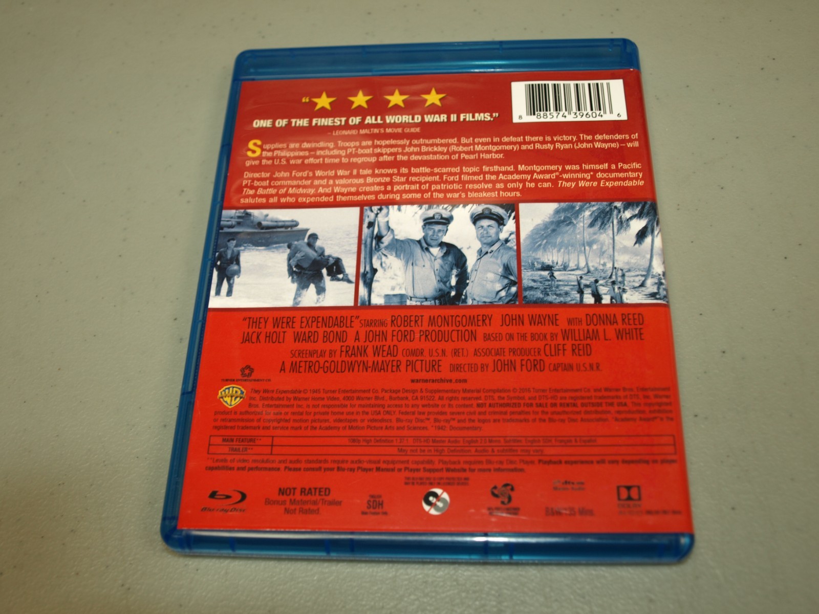 They Were Expendable (Blu-ray, 1945) John Wayne Robert Montgomery WWII *READ