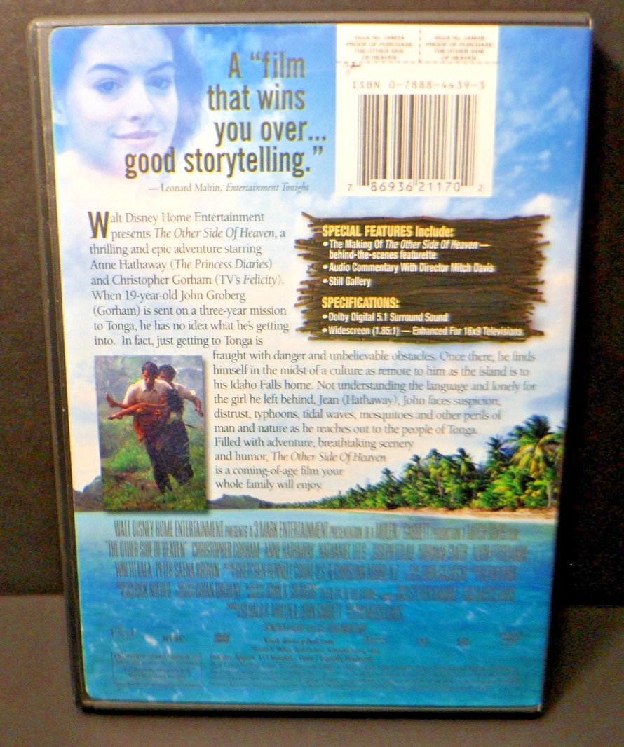 The Other Side of Heaven (DVD 2001 WS w/Insert) Anne Hathaway Christopher Gorham