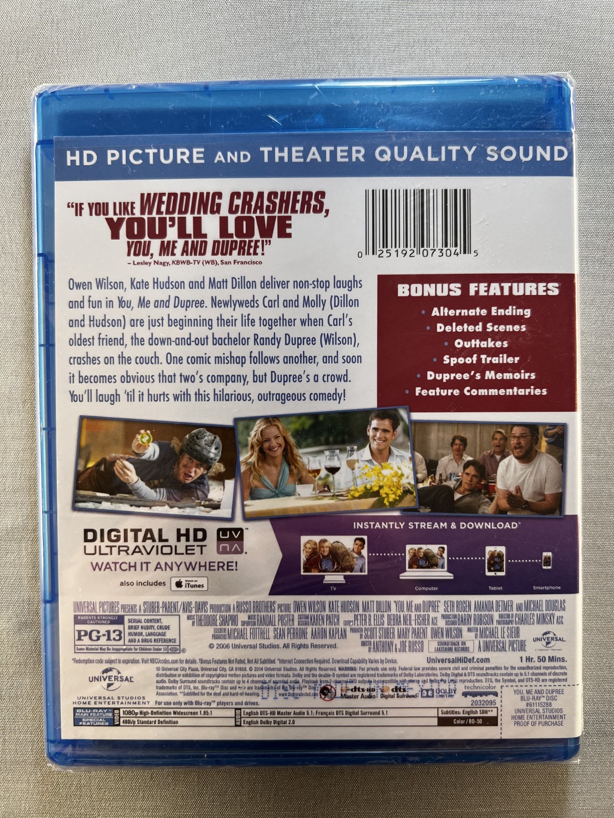 You, Me and Dupree (Blu-ray) Owen Wilson Brand New Factory Sealed
